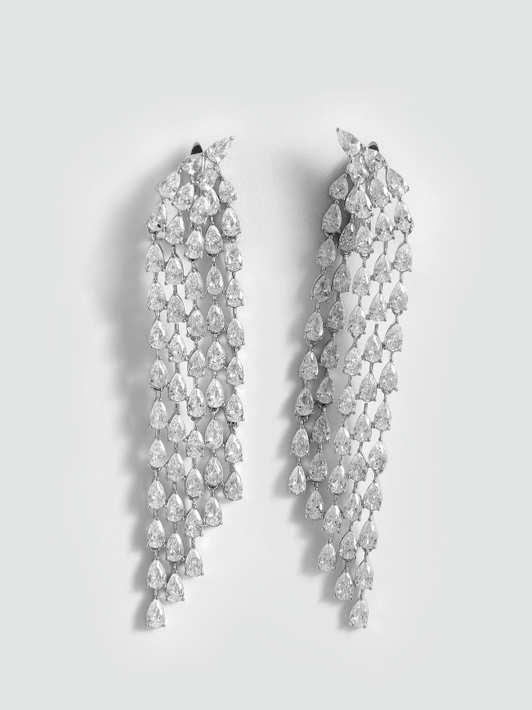 Dual Crystal Drop Earrings – Double Shine for Elegant Evenings