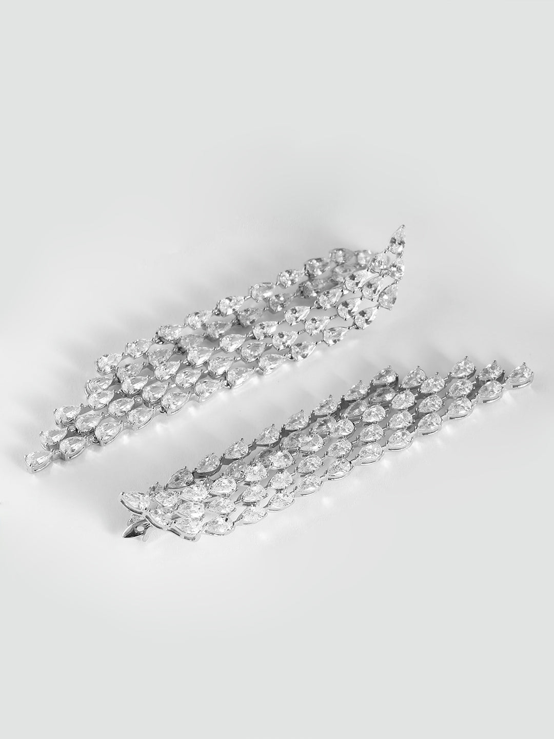 Dual Crystal Drop Earrings – Double Shine for Elegant Evenings