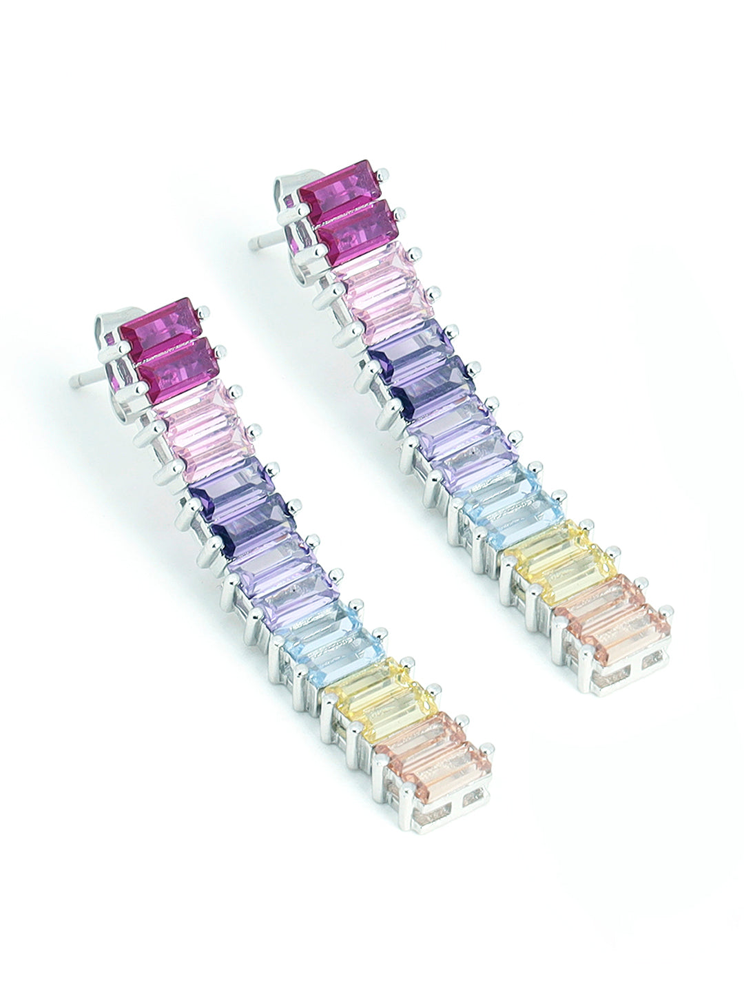Multicoloured Stone String Necklace Set with Matching Earrings