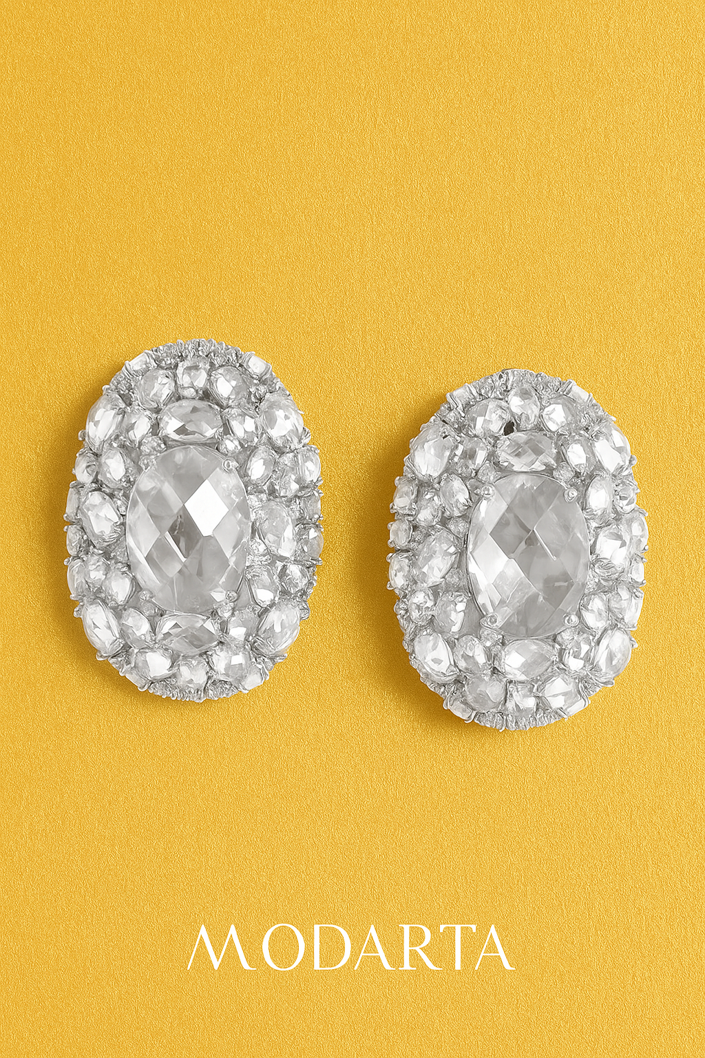 Elegant Oval Crystal Earrings – Timeless Shine for Every Occasion