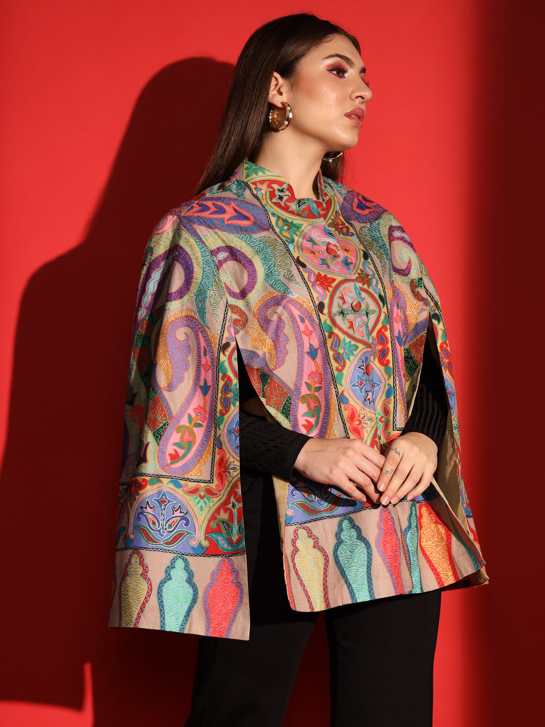 ladies cape jacket, womens wool cape