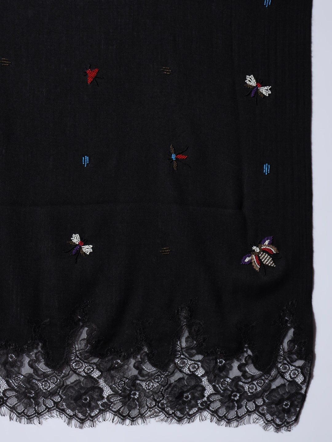 embroidered shawl, ladies black shawl