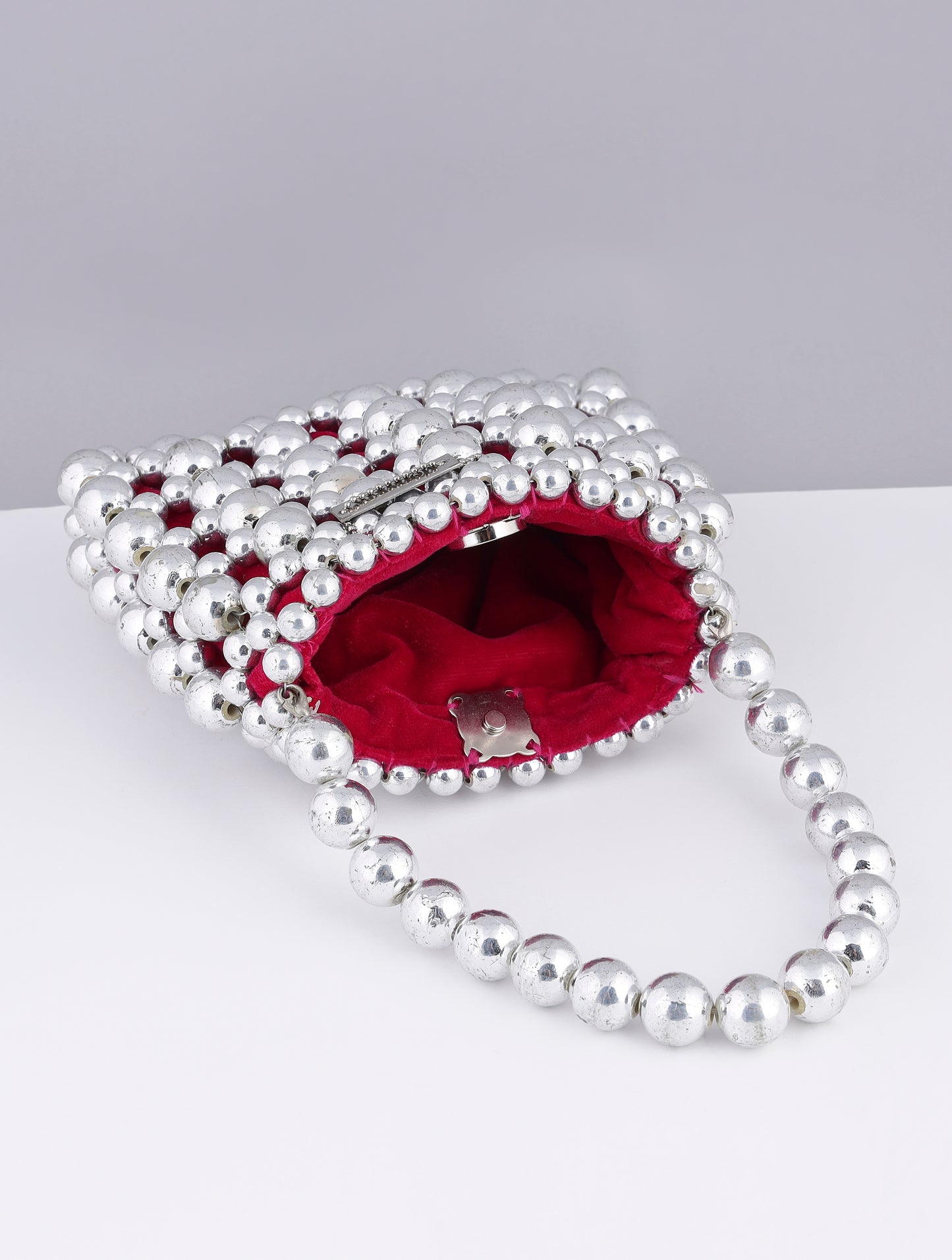 silver clutch bag METAL BAG