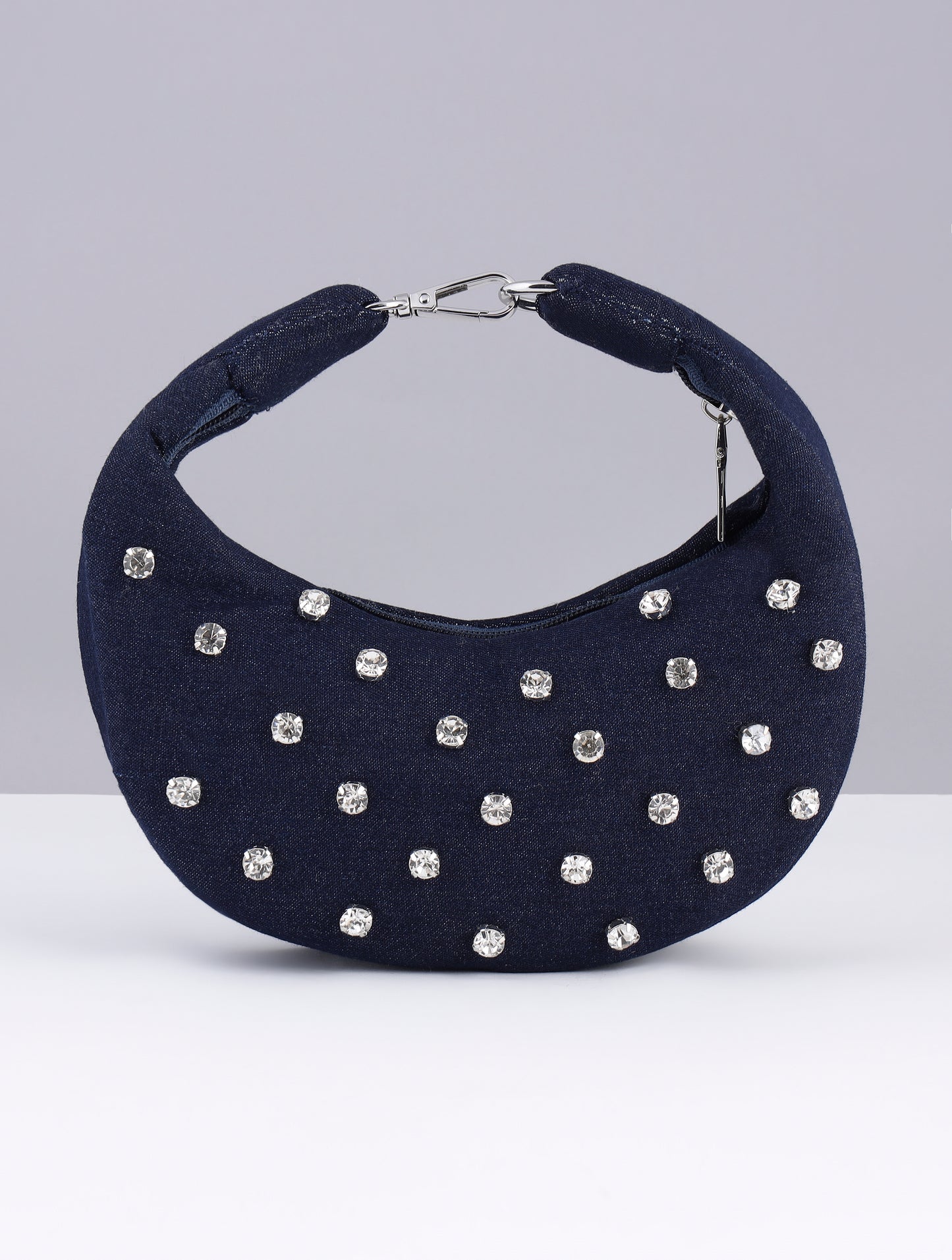 DENIM BLUE PURSE MOON SHAPED