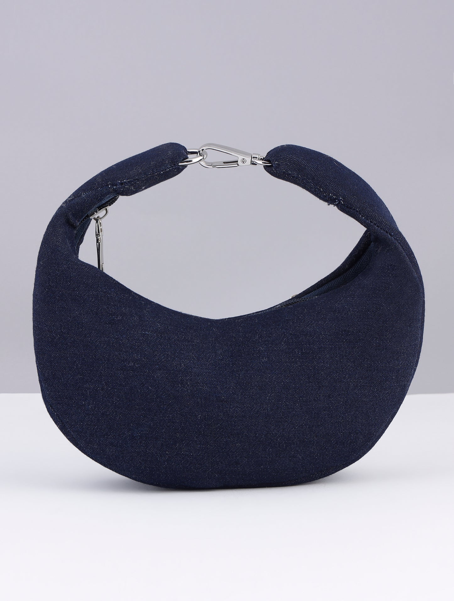 DENIM BLUE PURSE MOON SHAPED