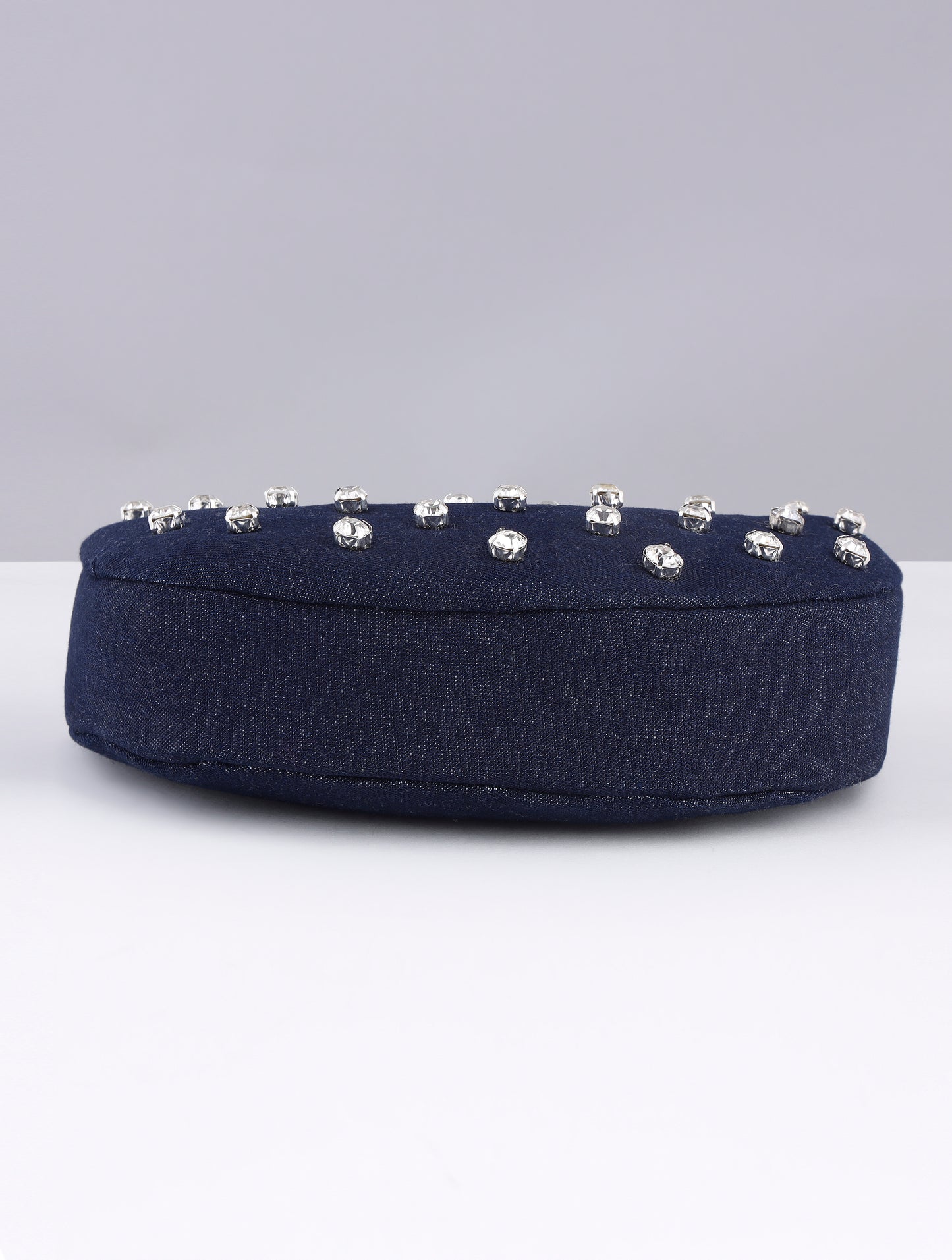 DENIM BLUE PURSE MOON SHAPED