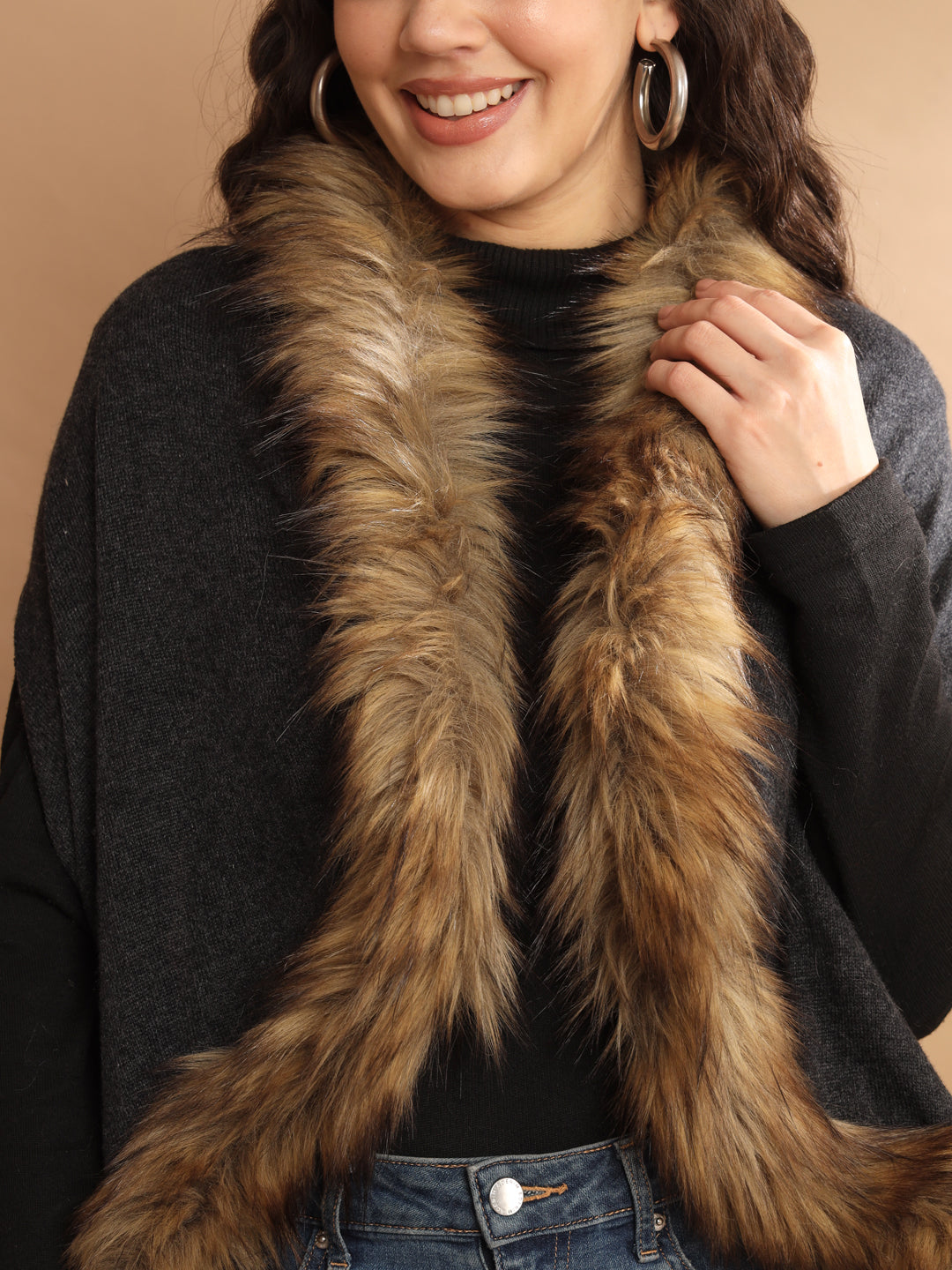 fur wrap, dress fur shawl,