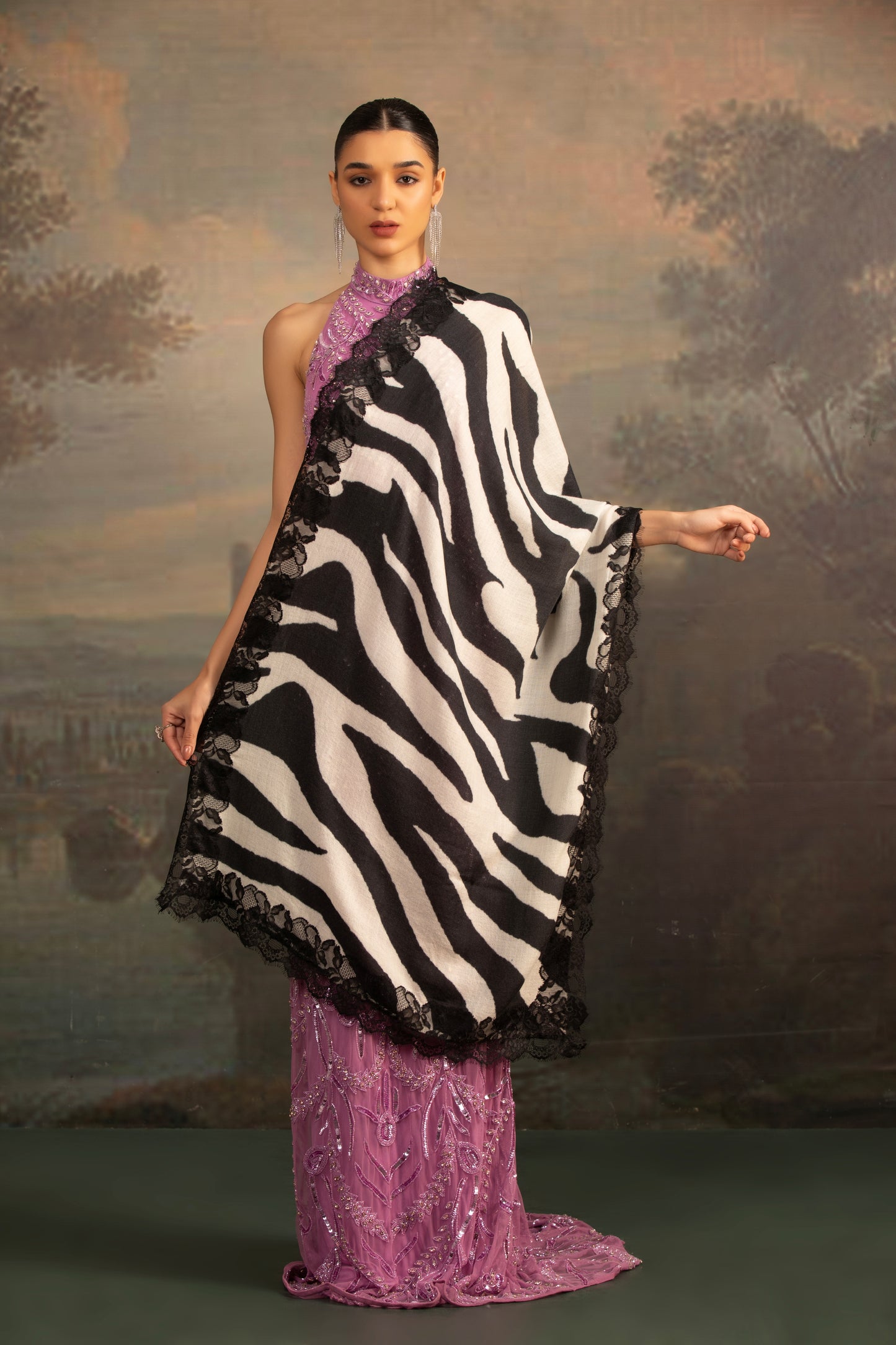 Dress Shawl with Animal Print