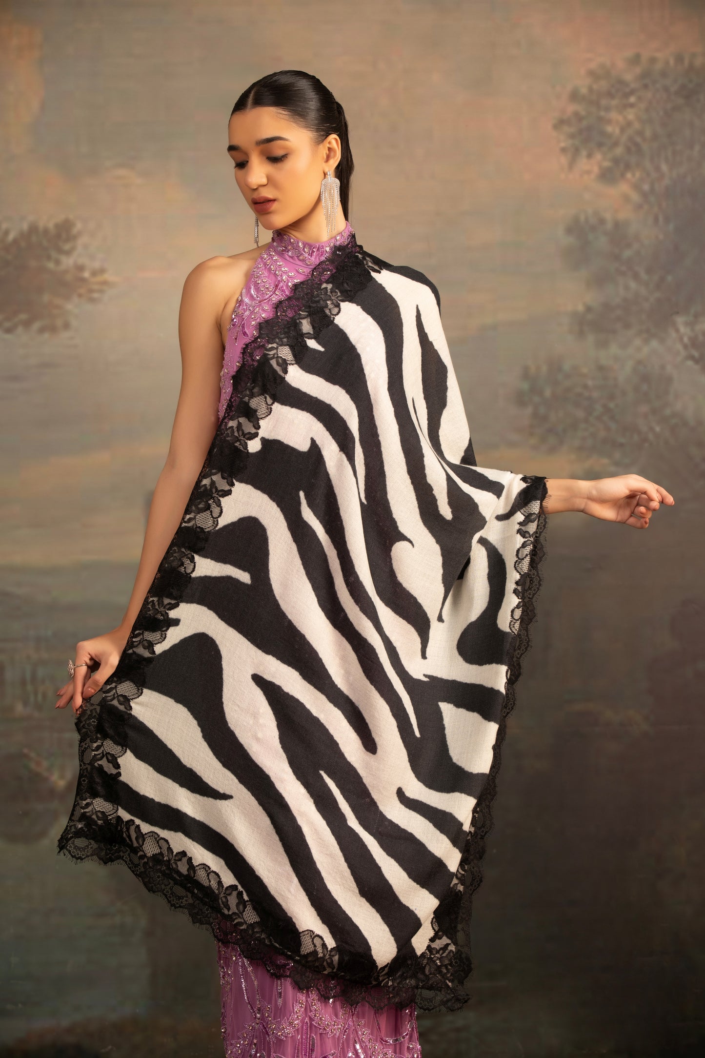 Dress Shawl with Animal Print