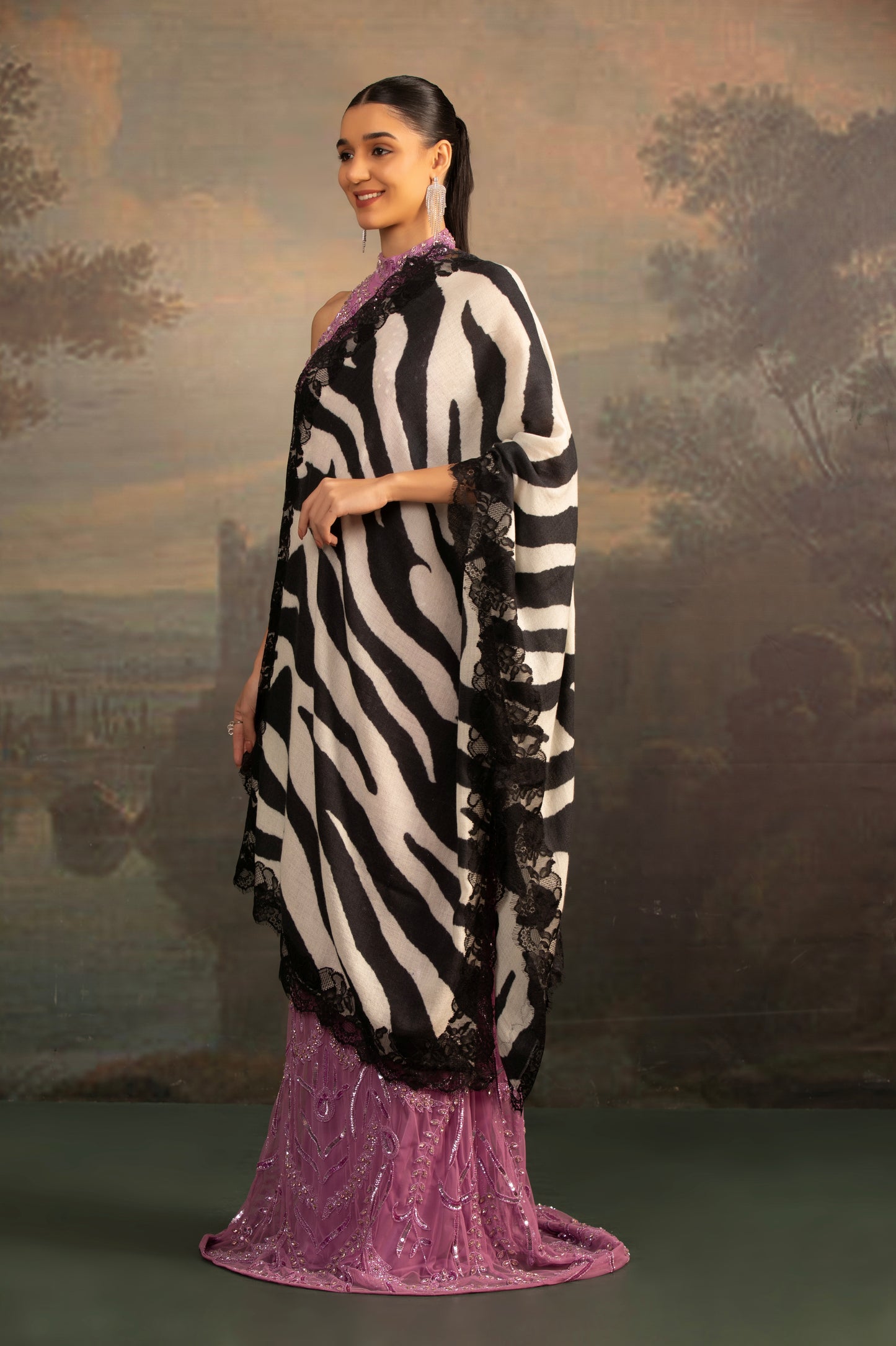 Dress Shawl with Animal Print