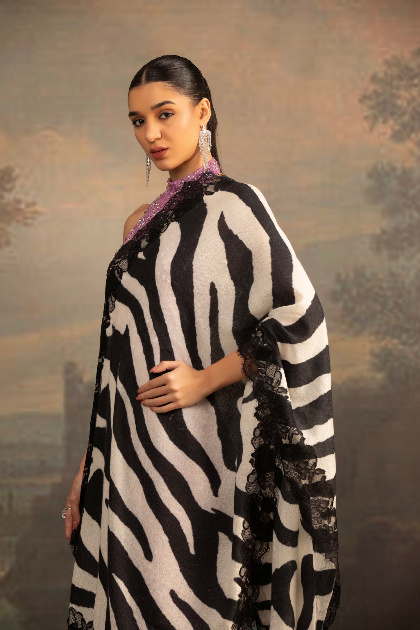 Dress Shawl with Animal Print
