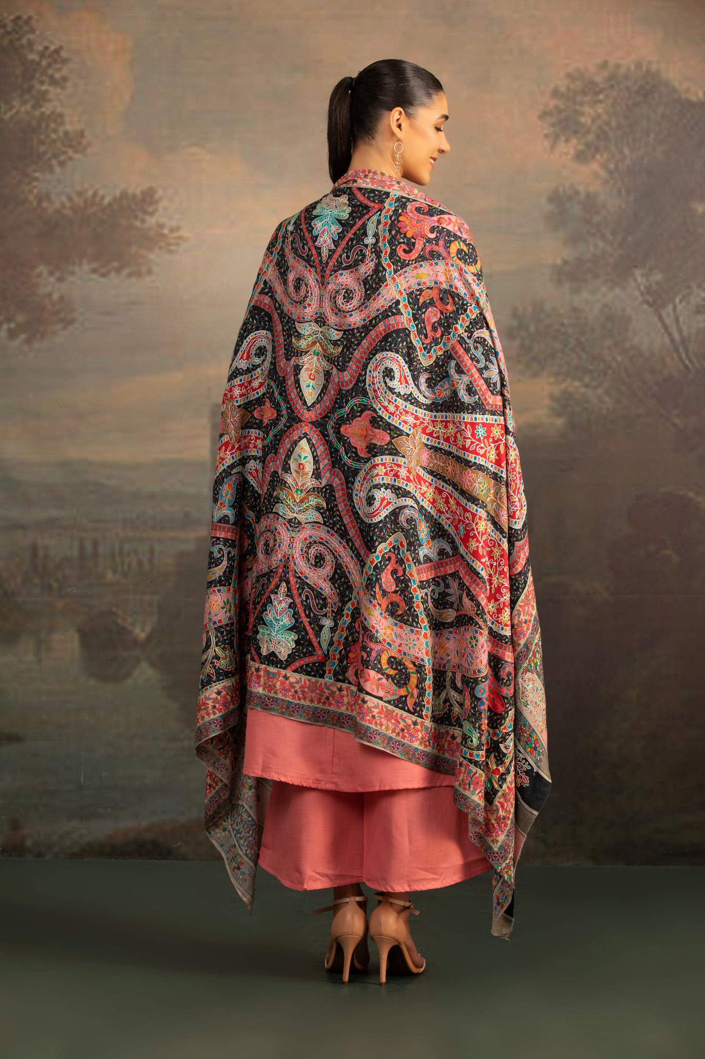 Kalamkari Woolen Shawl for Ladies