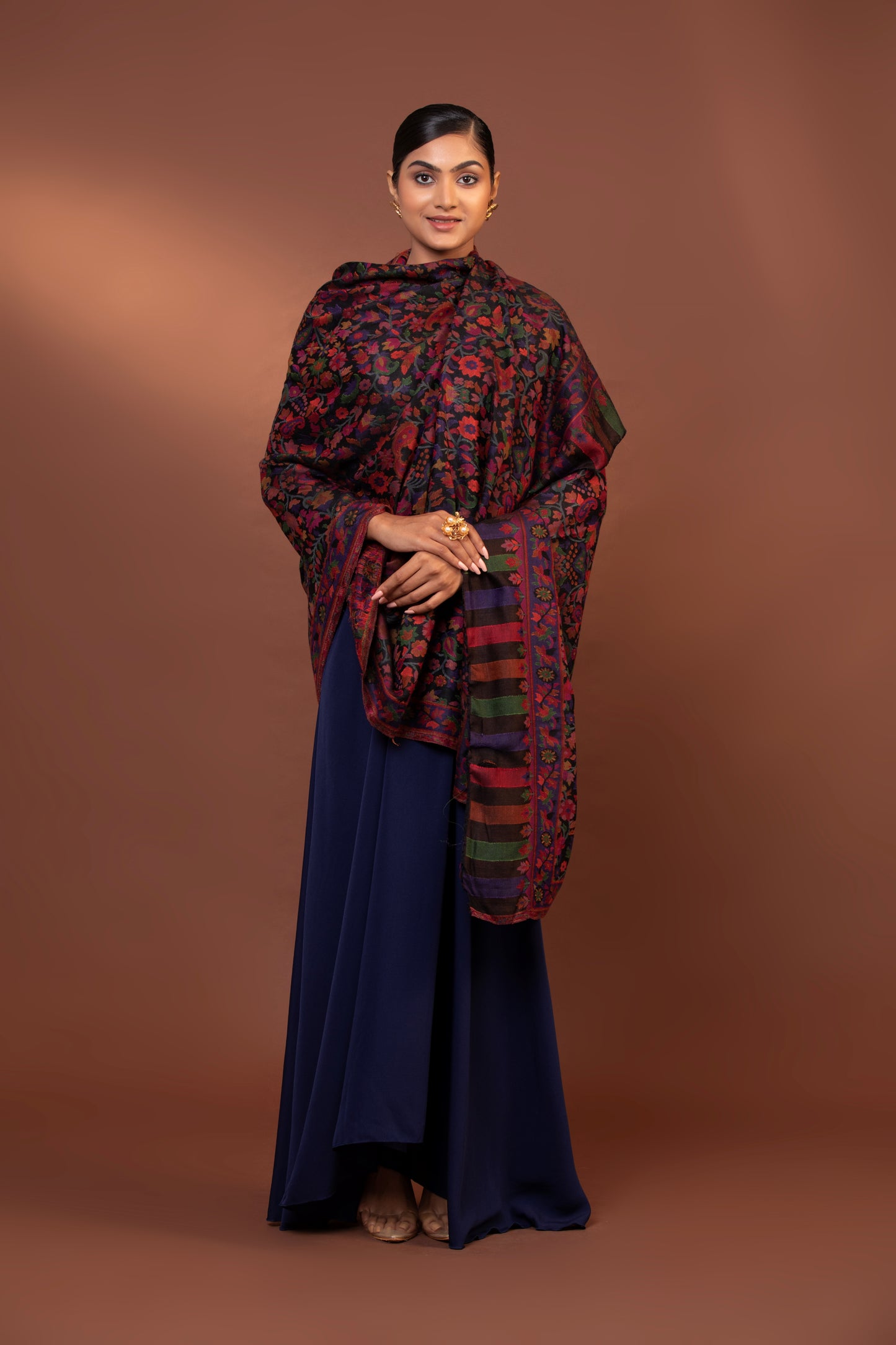 Kani shawl, viscose shawl, navy blue wrap, lightweight shawl, elegant shawl