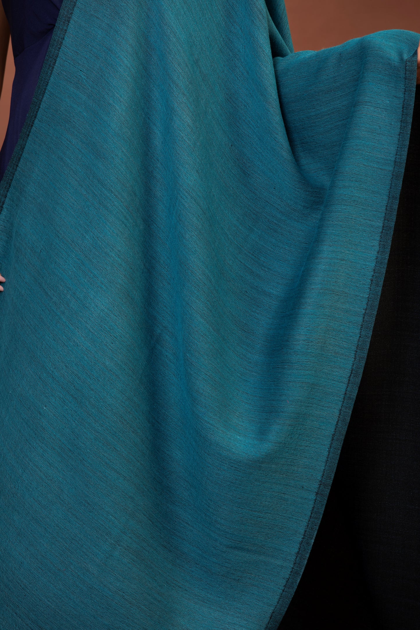 reversible wool shawl, blue and black shawl, fine wool women's wrap, elegant winter shawl, luxury reversible shawl