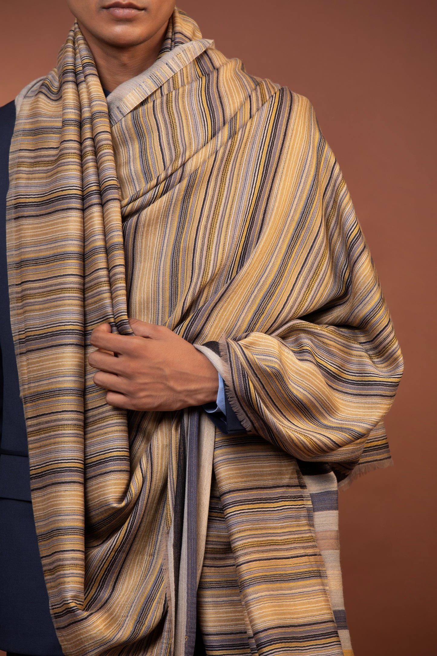 striped wool shawl, handloom wool stole, pure wool shawl, fine wool stole, woven design shawl