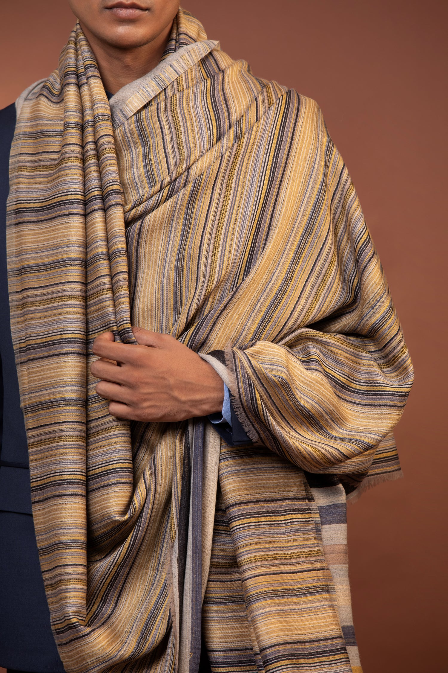 striped wool shawl, handloom wool stole, pure wool shawl, fine wool stole, woven design shawl