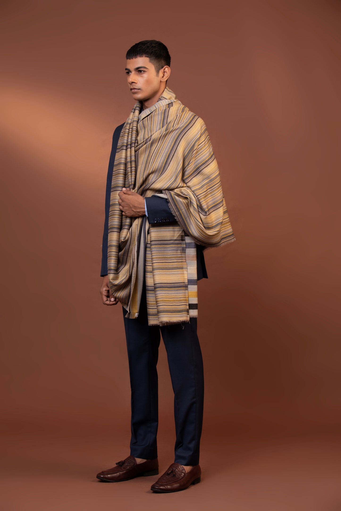striped wool shawl, handloom wool stole, pure wool shawl, fine wool stole, woven design shawl