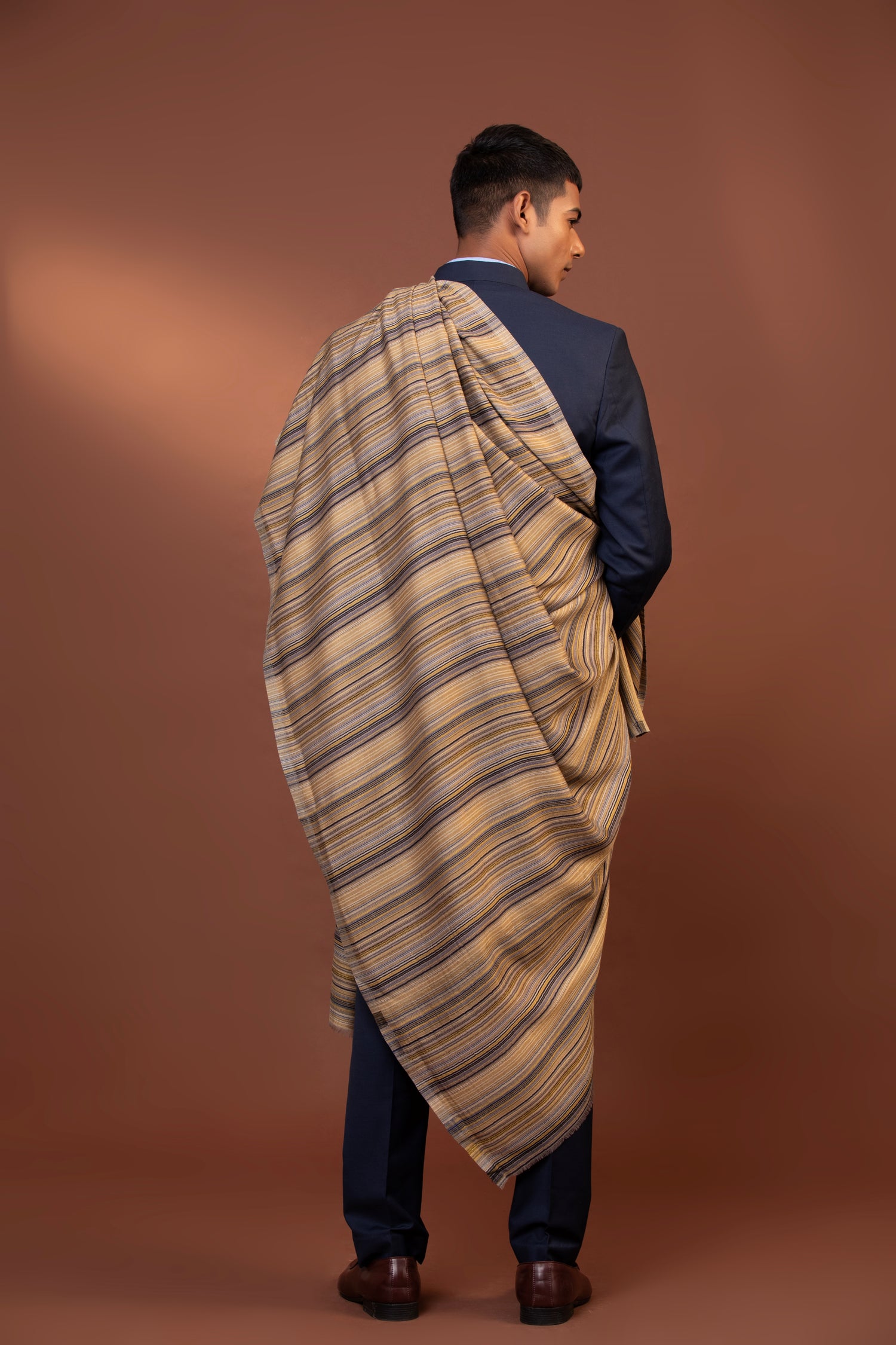 striped wool shawl, handloom wool stole, pure wool shawl, fine wool stole, woven design shawl
