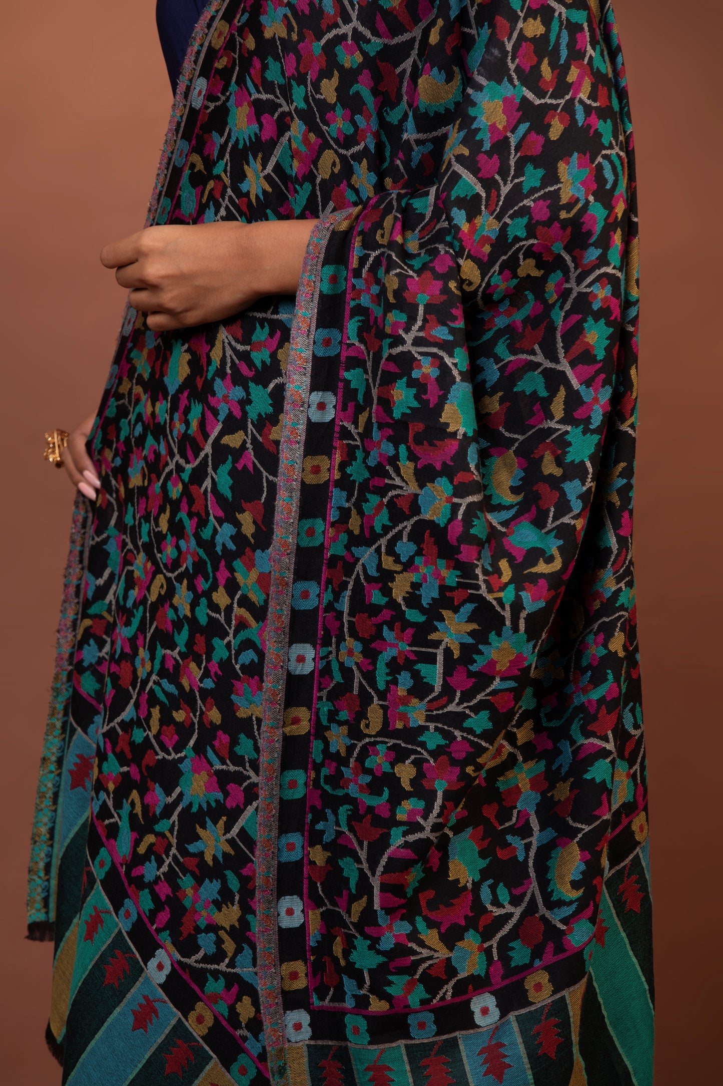 fine wool shawl, ethnic weave shawl, women's wool shawl, soft wool wrap, premium wool scarf