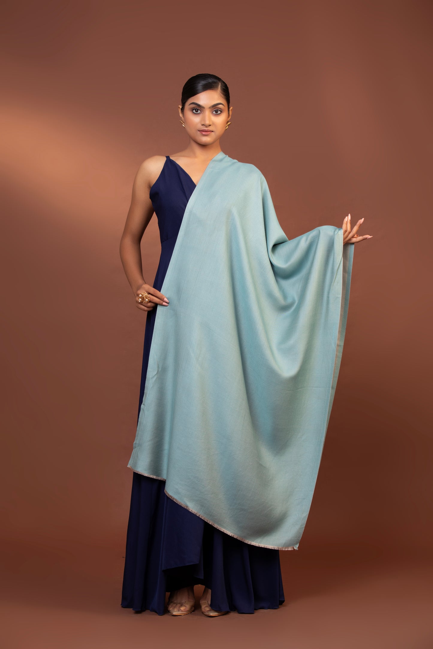 sea glass shawl, viscose shawl for women, lightweight shawl, cool color shawl, stylish women's wrap
