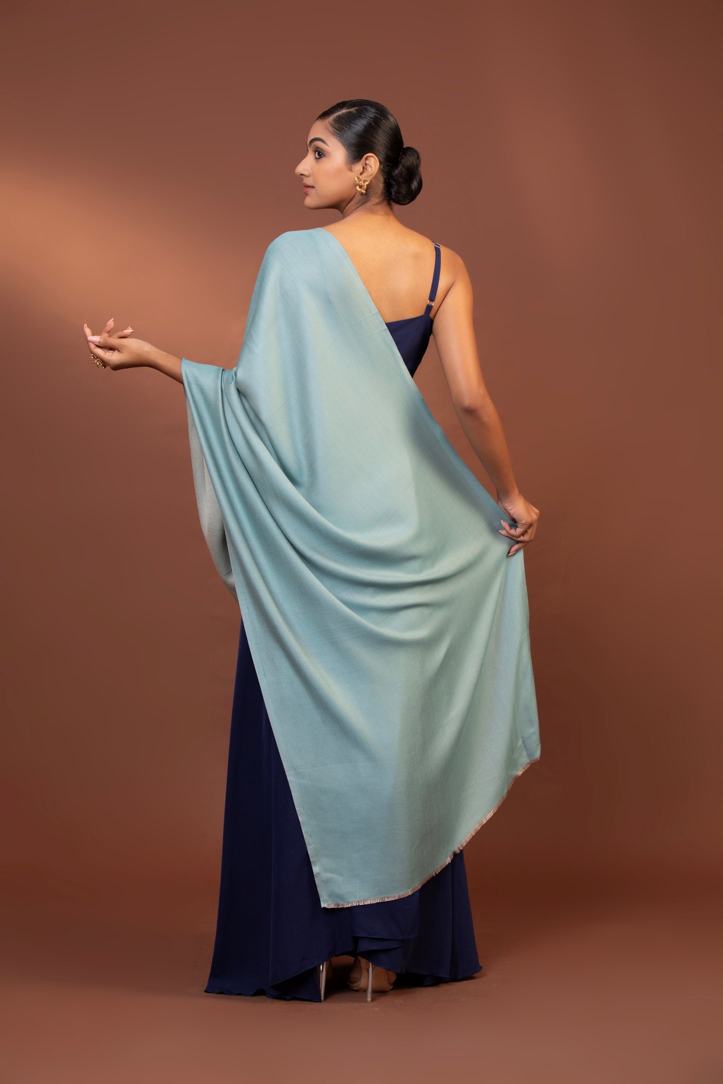 sea glass shawl, viscose shawl for women, lightweight shawl, cool color shawl, stylish women's wrap