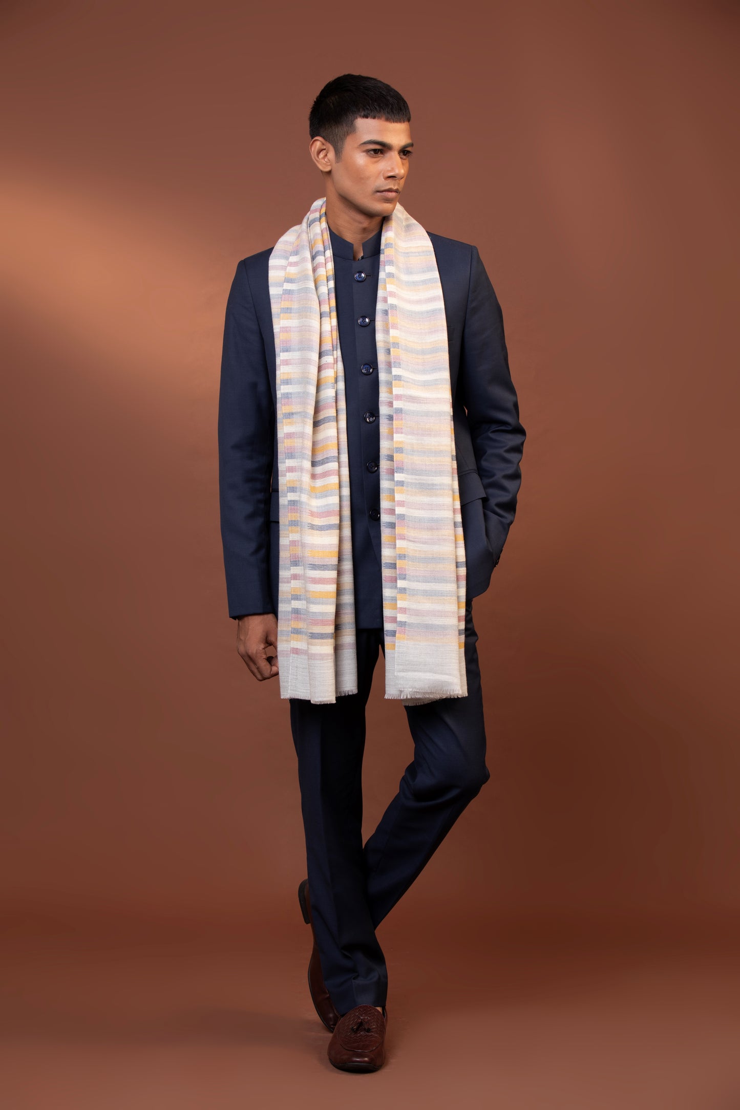 Multi Wool Hand Woven Shawl, pashmina shawl for men, mens pashmina, mens shawl, designer shawl, wool shawl for men