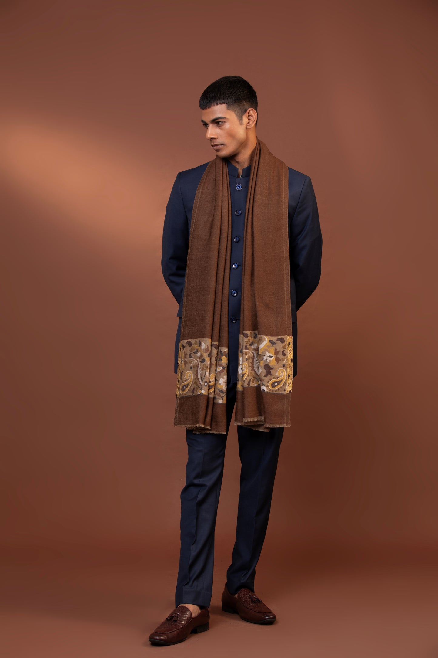 Woven Shawl for Men, Fine wool men shawl,
