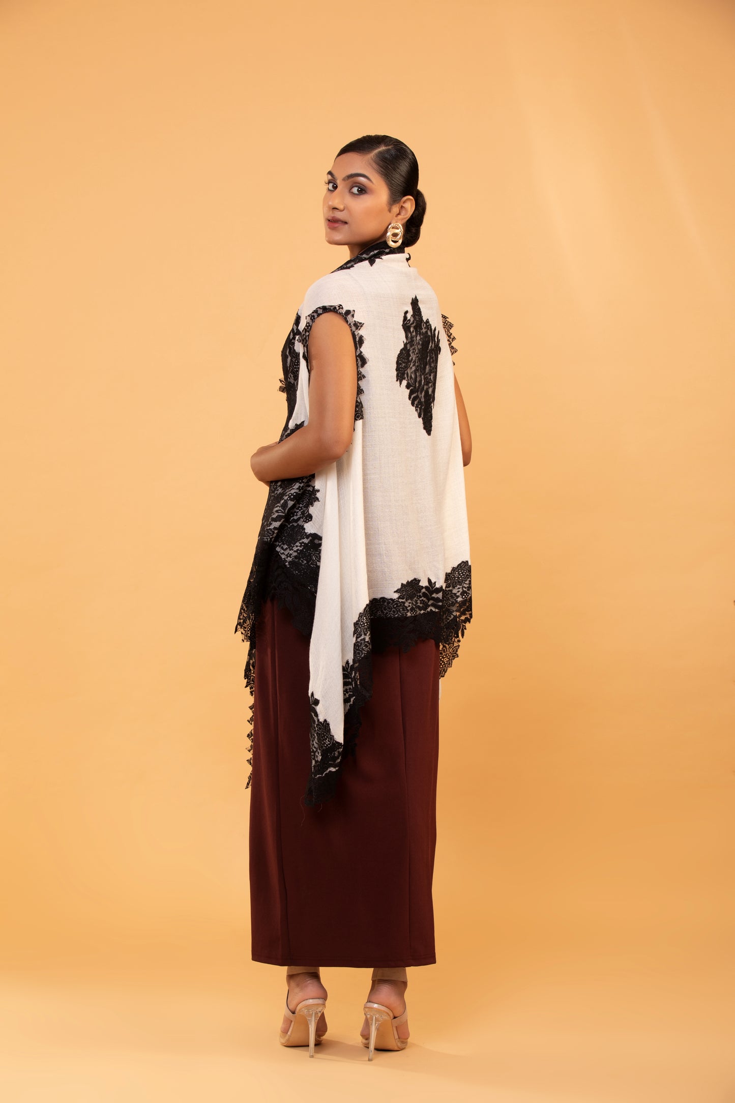 Black lace shawl, evening wrap, women's fashion shawl, elegant shawl, formal shawl.