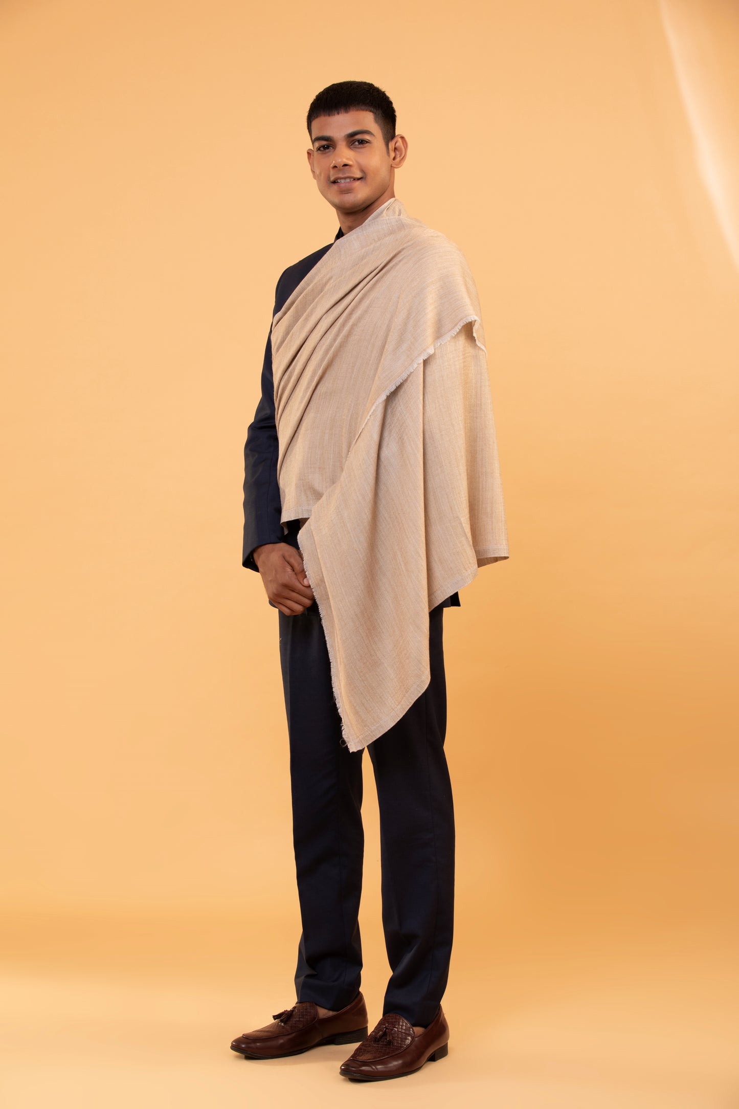 pashmina wool shawl, brown wool shawl for men, solid wool shawl, men’s pashmina shawl, unique wool shawl