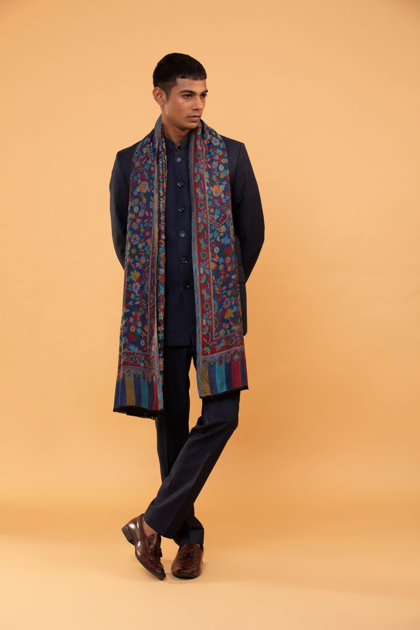 Woven Shawl for Men, Fine wool men shawl,