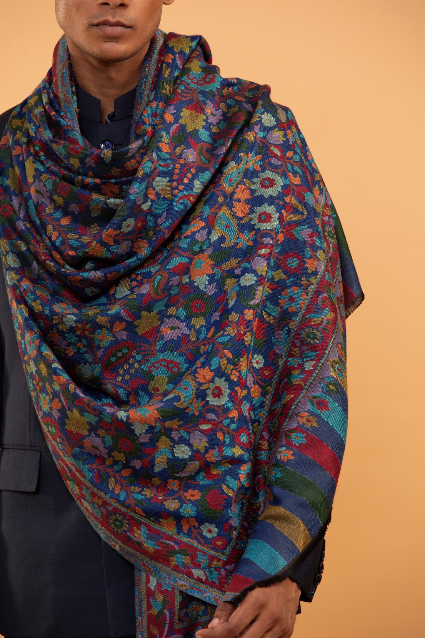 Woven Shawl for Men, Fine wool men shawl,