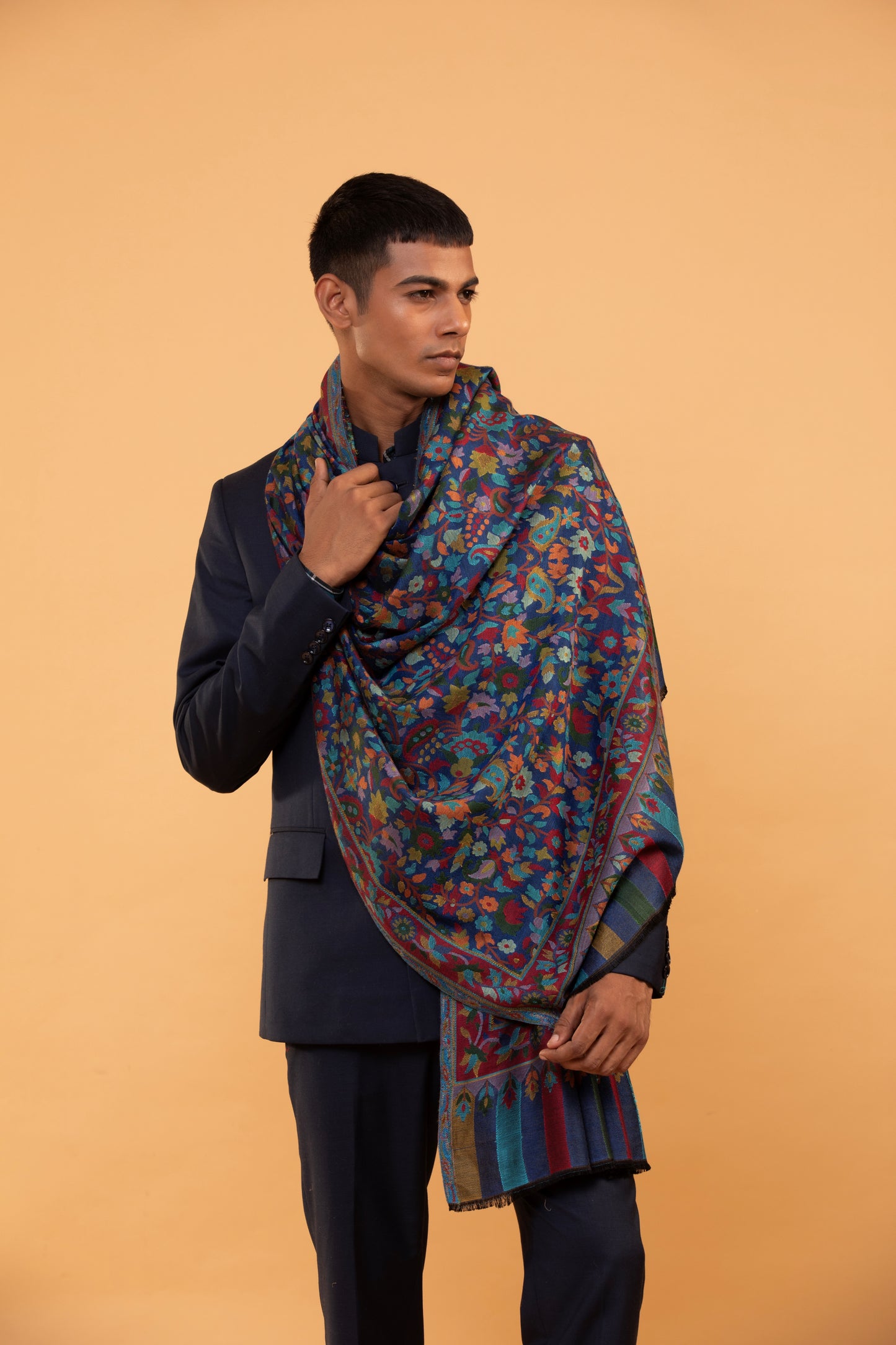 Woven Shawl for Men, Fine wool men shawl,