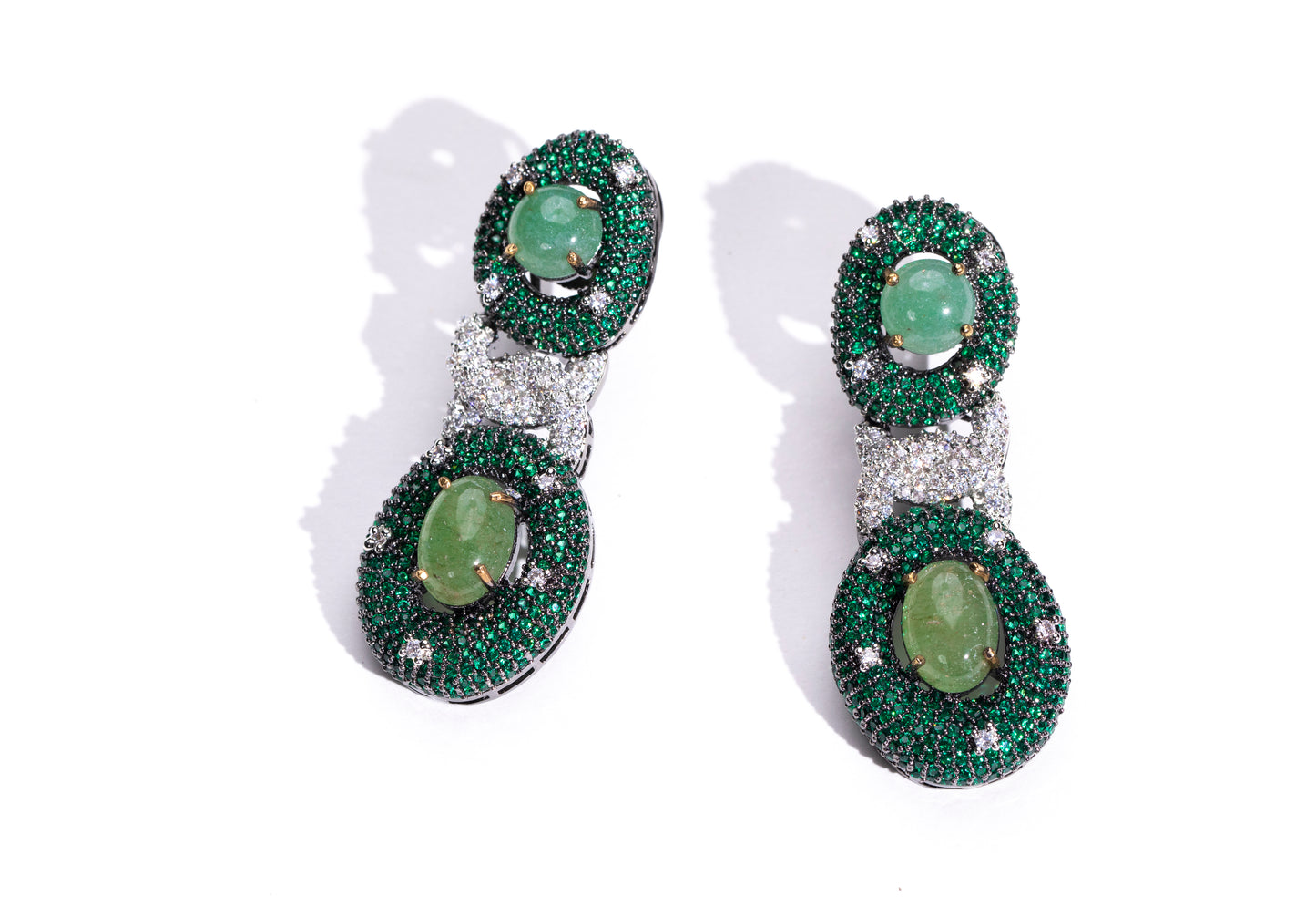 Lightweight chain earrings with metallic shine and movement