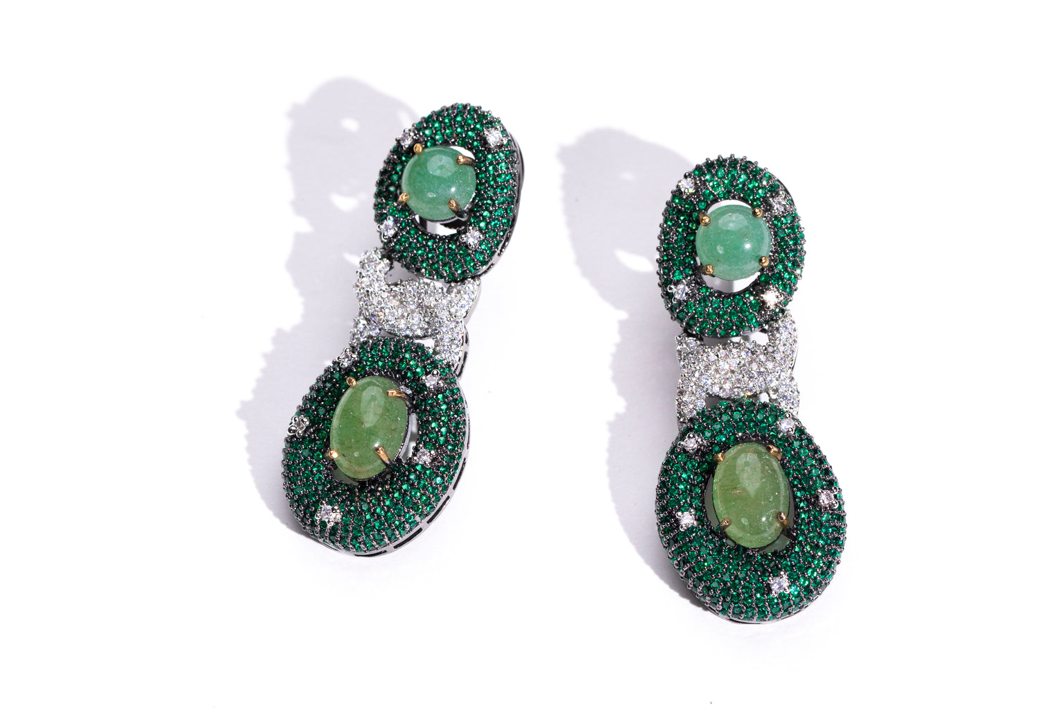 Lightweight chain earrings with metallic shine and movement