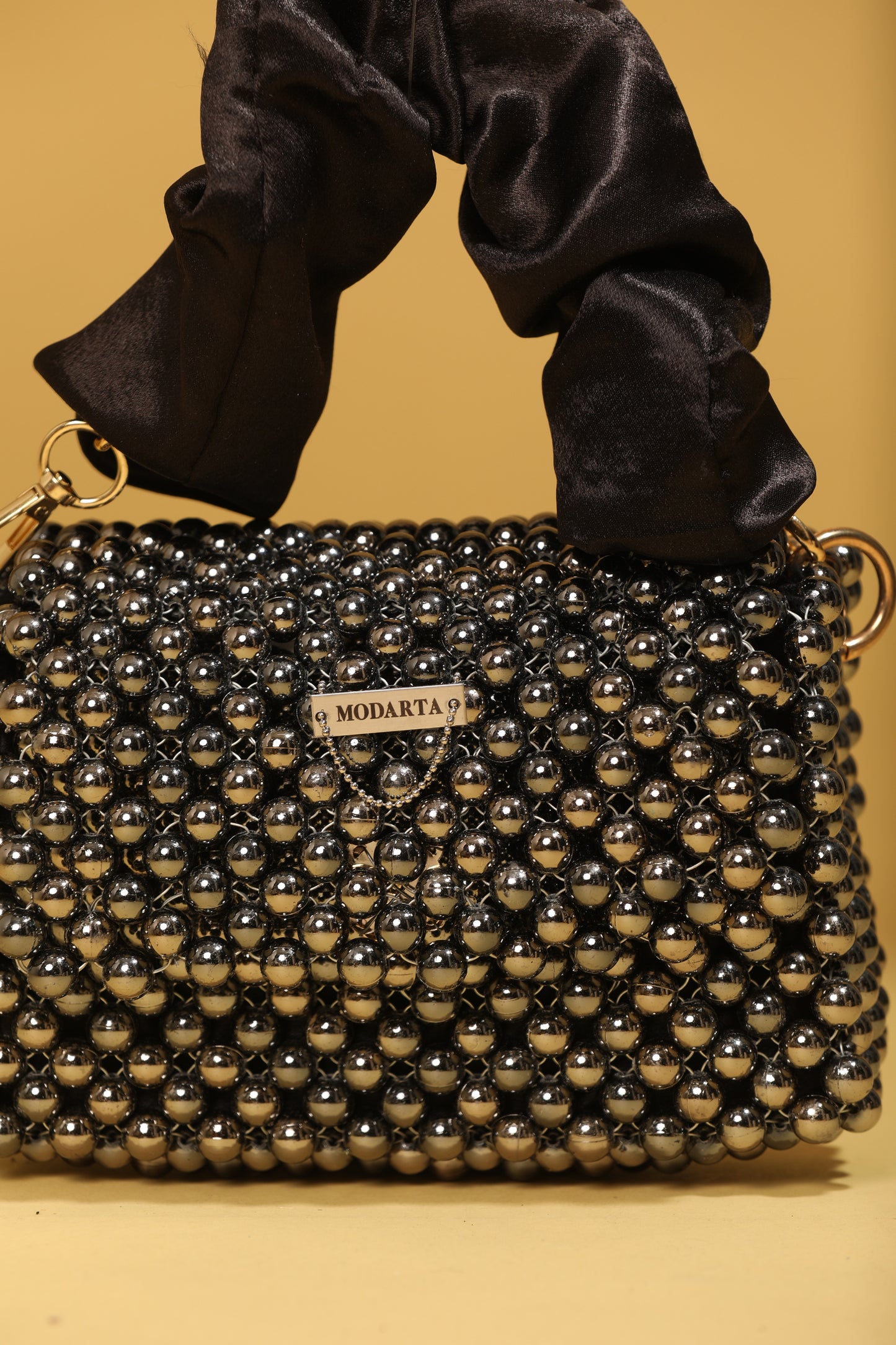 Mini Black Pearl Handbag, Satin Handle Evening Bag, Pearl Crystal Beaded Bag, Women’s Black Pearl Rectangular Handbag, Pearl Beaded Bag, Rhinestone Mini Bag, Faux Pearl Handbag, Evening Bag for Women, Bridal Clutch, Wedding Gift for Her