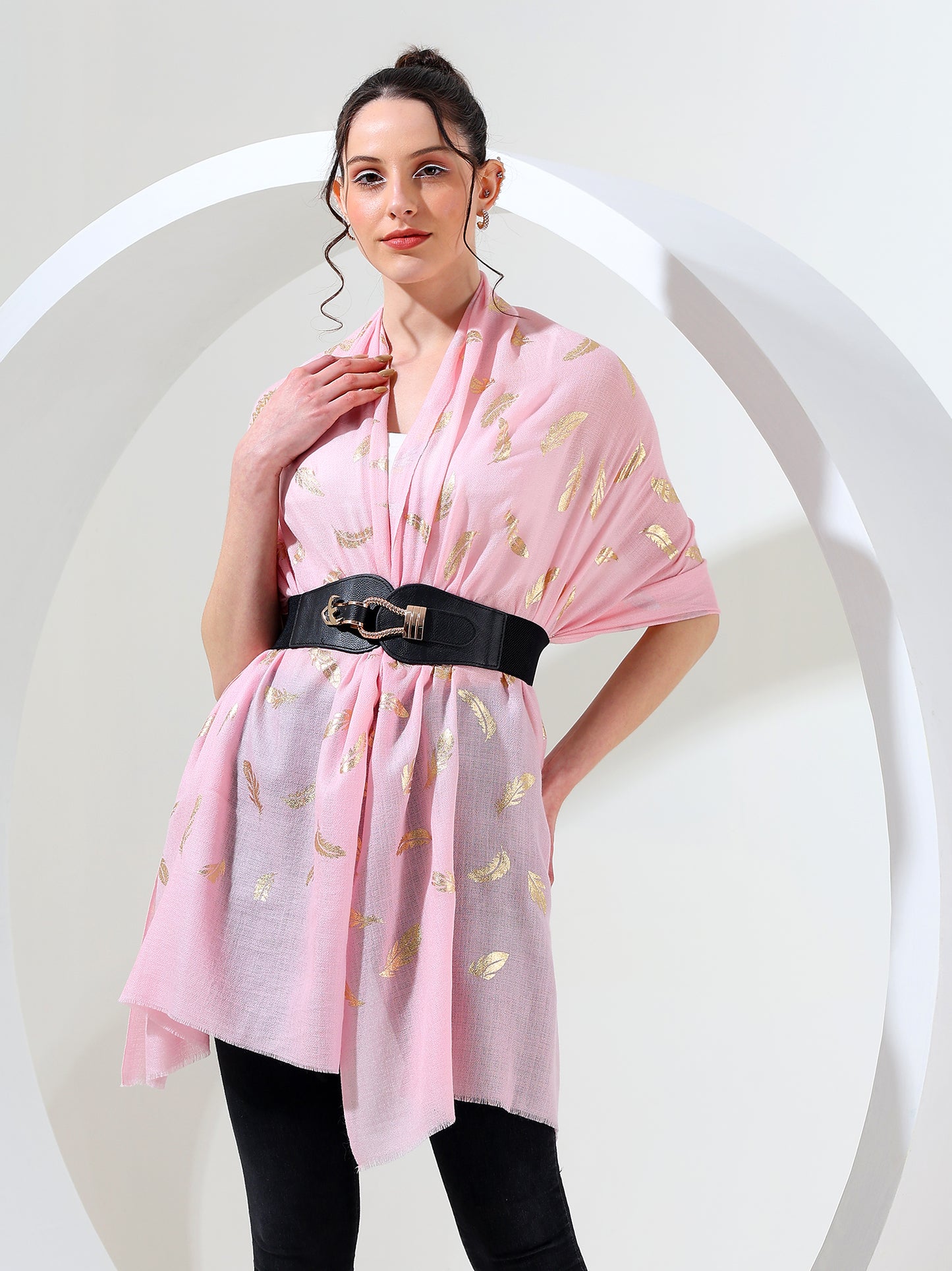 pink shawl, printed shawl, winter shawl, floral shawl