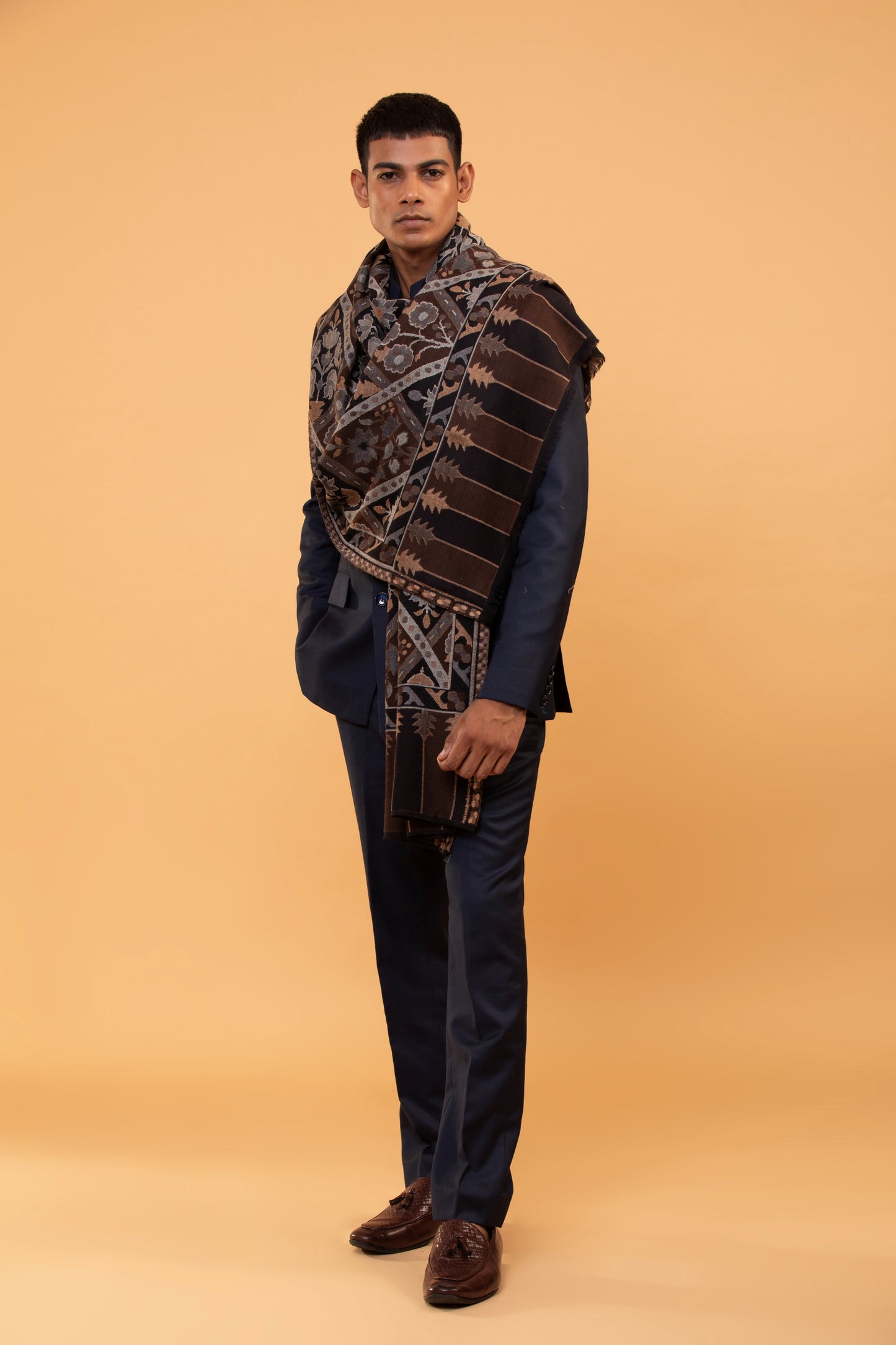Woven Shawl for Men, Fine wool men shawl,