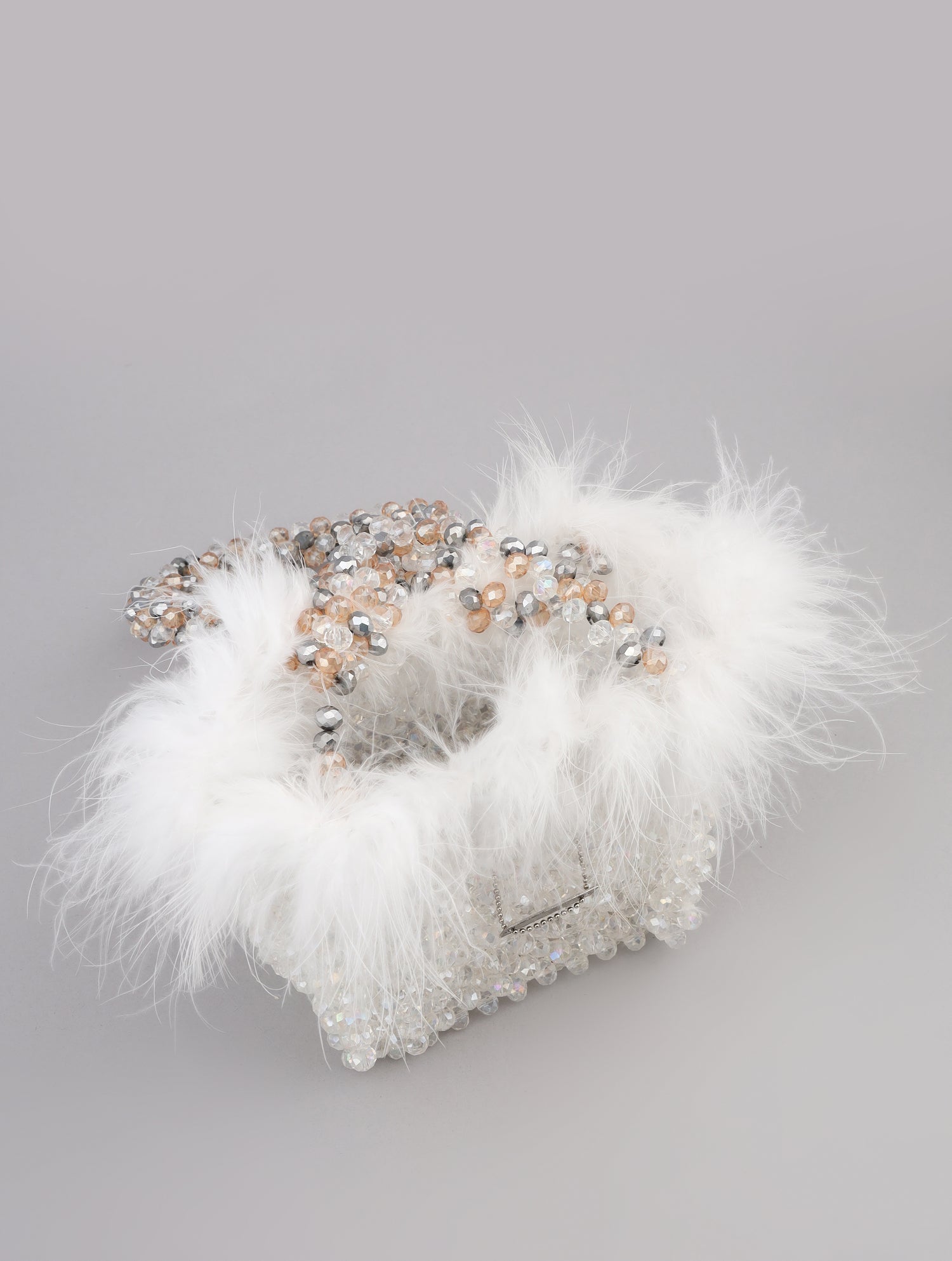 silver clutch, fur purse, fur clutch, silver bag for wedding, silver clutch bag, faux fur bag