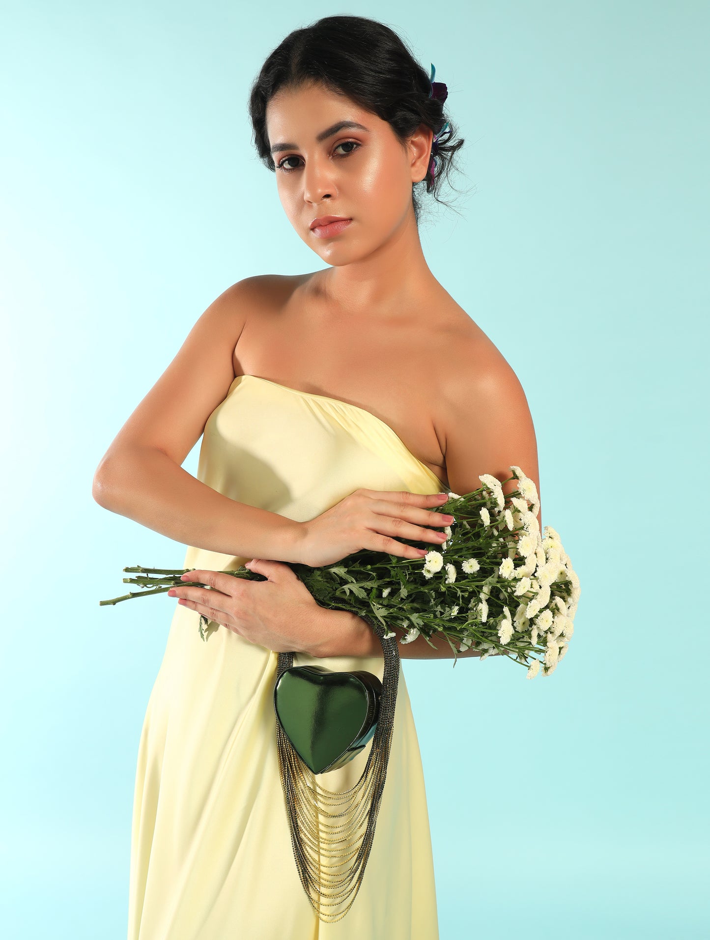 heart shaped bag, heart purse, heart clutch, heart bag, green clutch