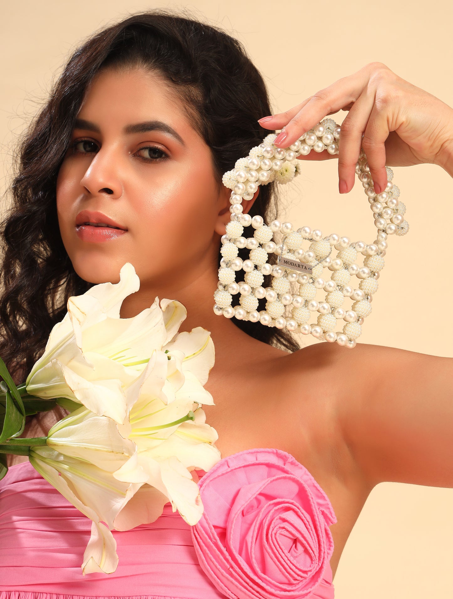 Mini Purse Stylish Purse made of pearls