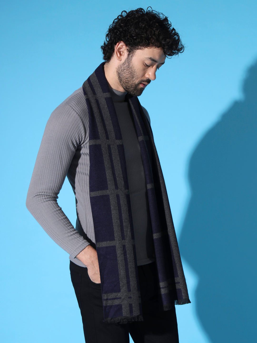 Blue Muffler, wool mufflers, gifts for gents,birthday gifts for men