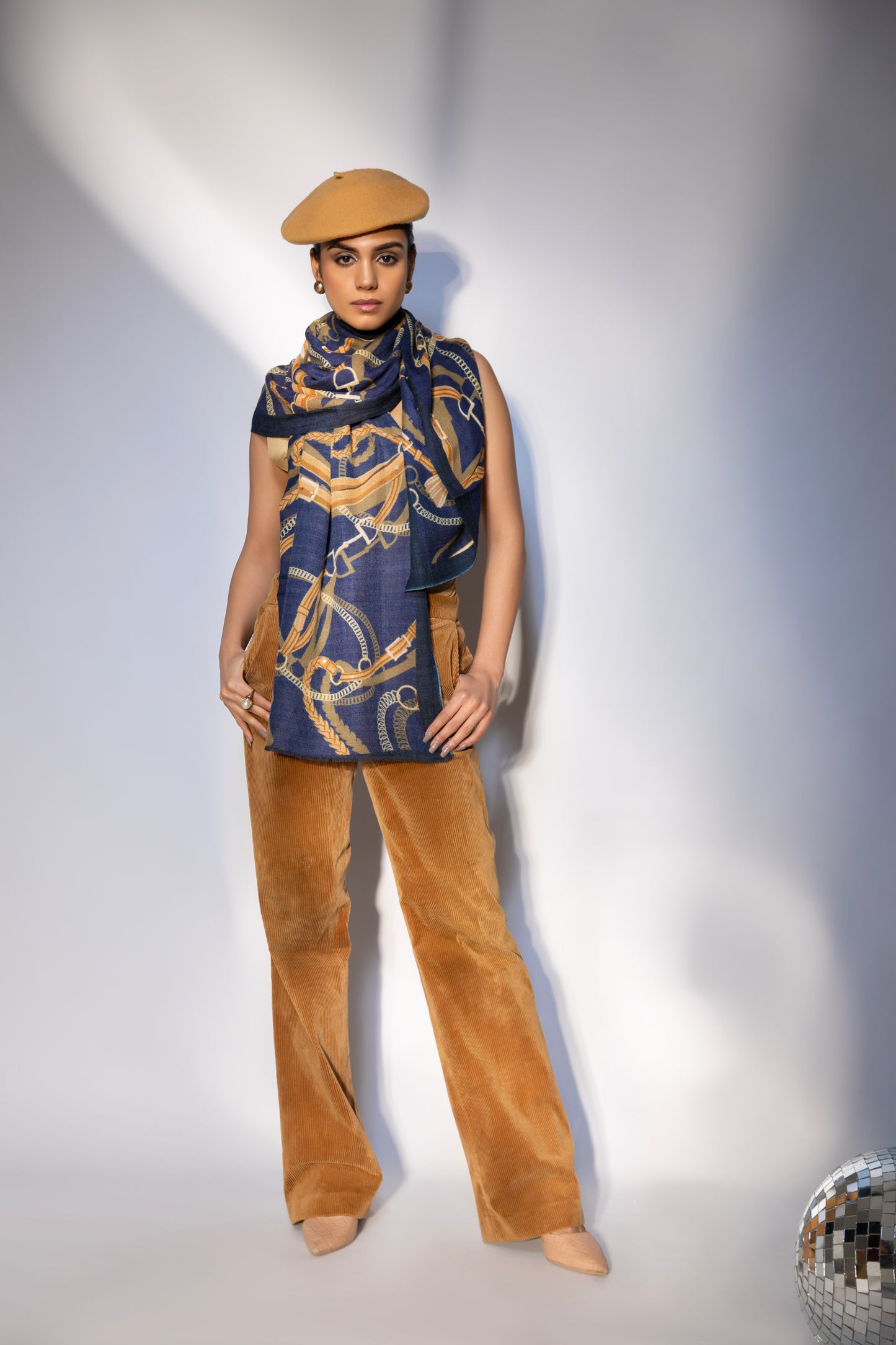 printed shawl, versace shawl, blue shawl