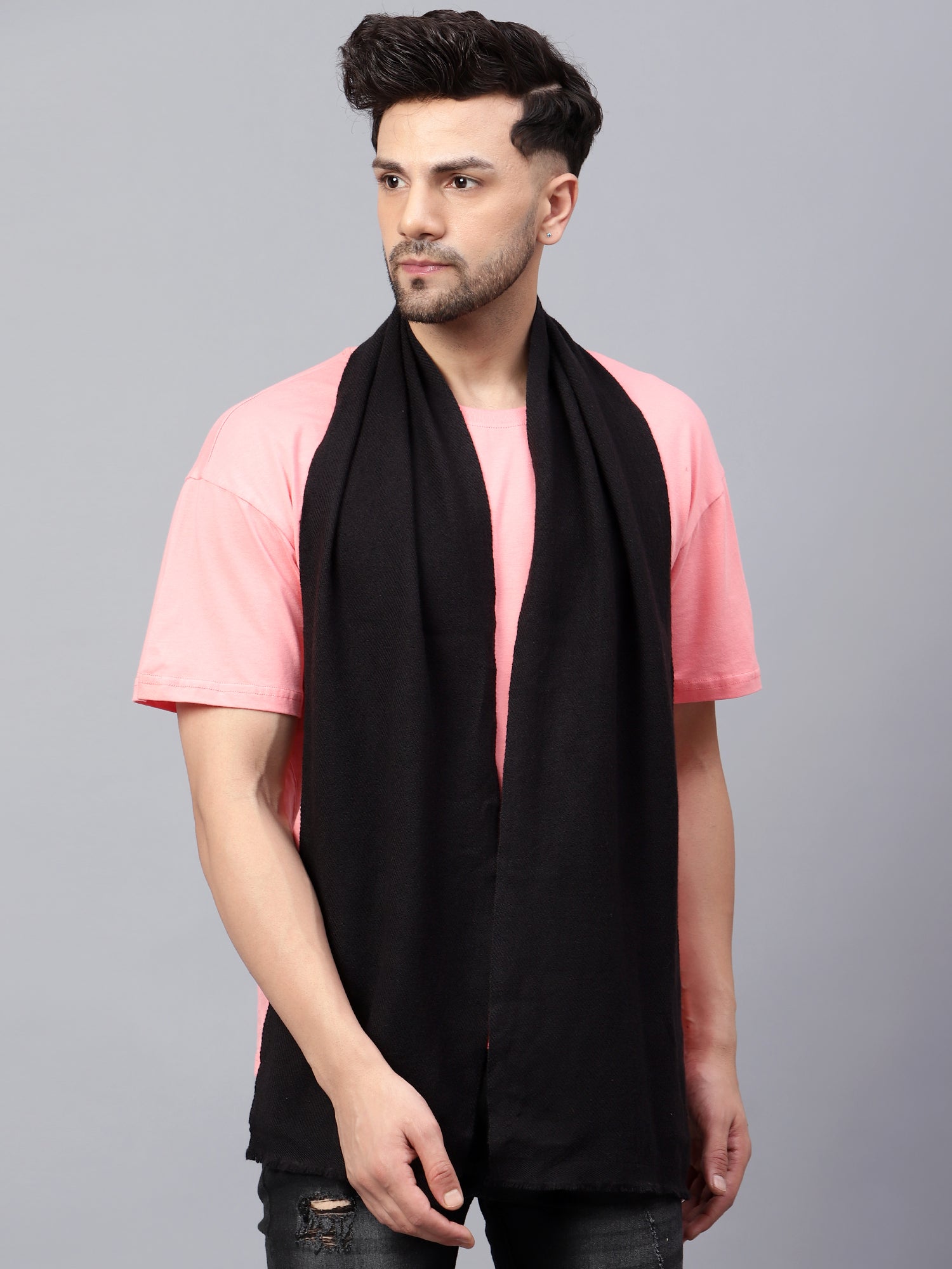 Handmade Muffler For Men Hand Knitted Woolen Muffler White