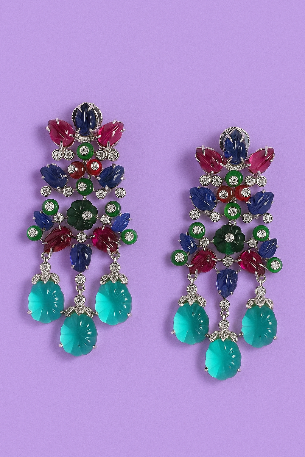 Floral Multicoloured Earrings – Vibrant Statement Jewelry for Stylish Looks