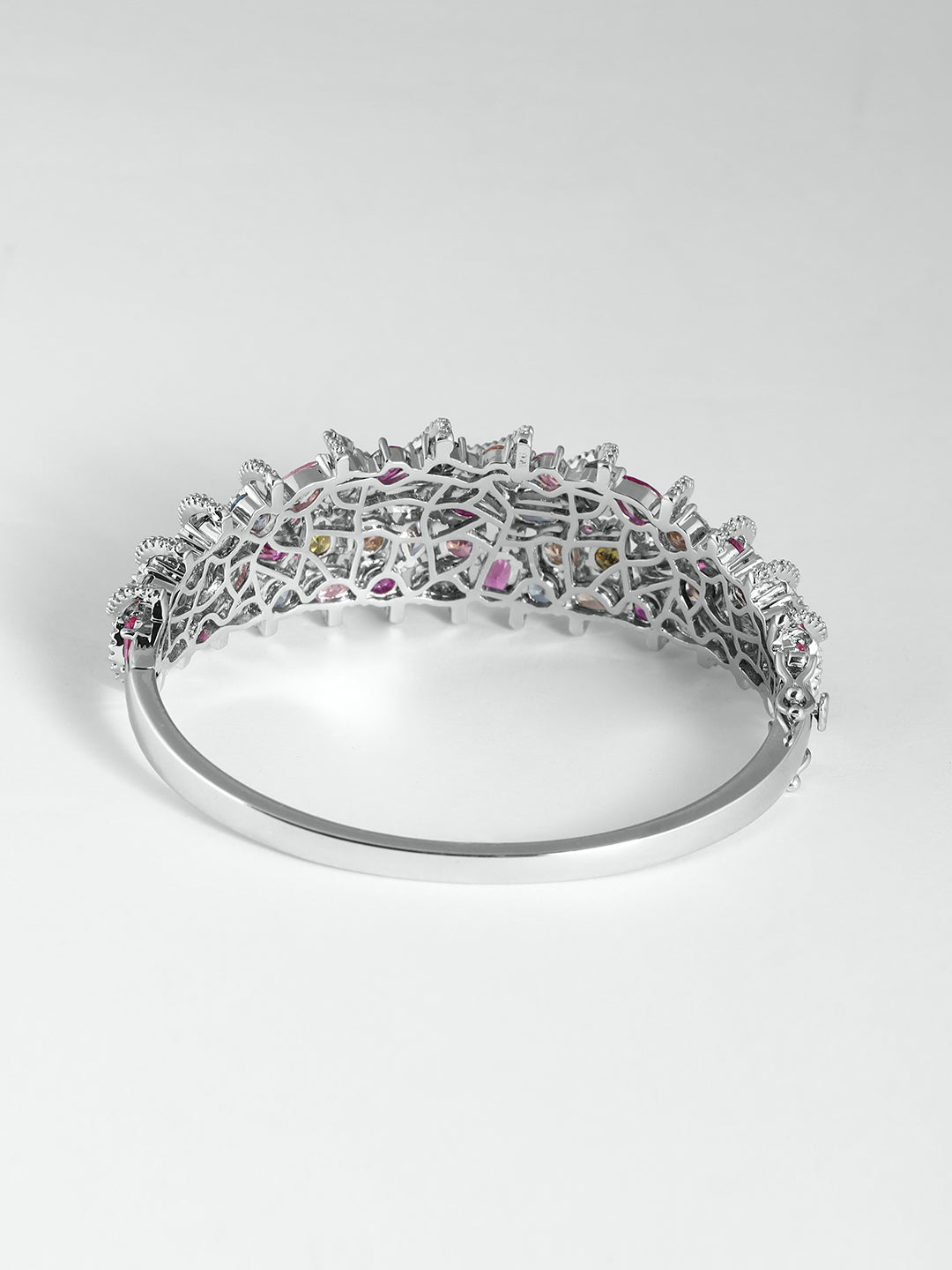 Multicolour Crystal Bracelet – Zig Zag Patterned Statement Wristwear