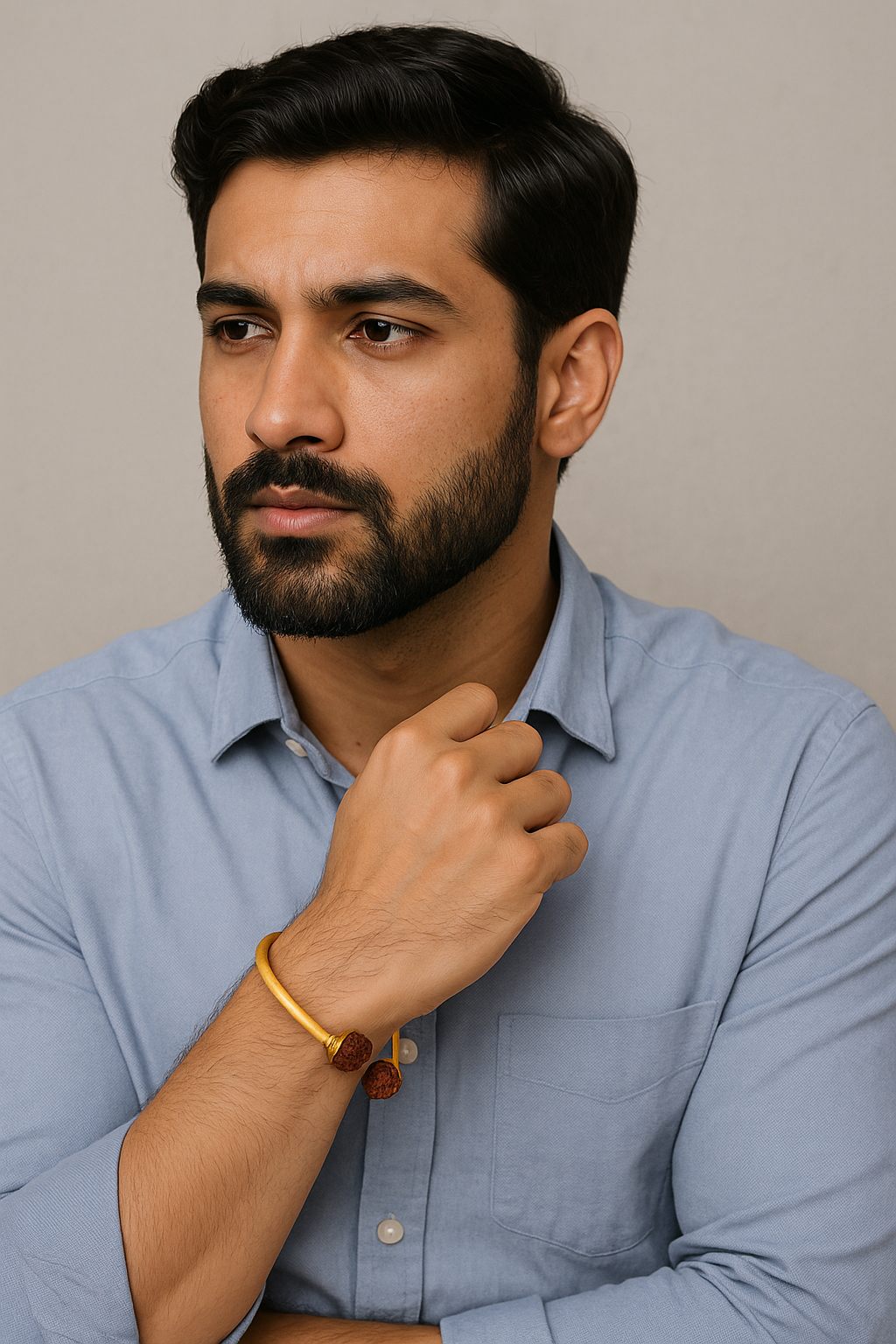 Rudraksha Gold Kada for Men – Rakhi Online Bracelet