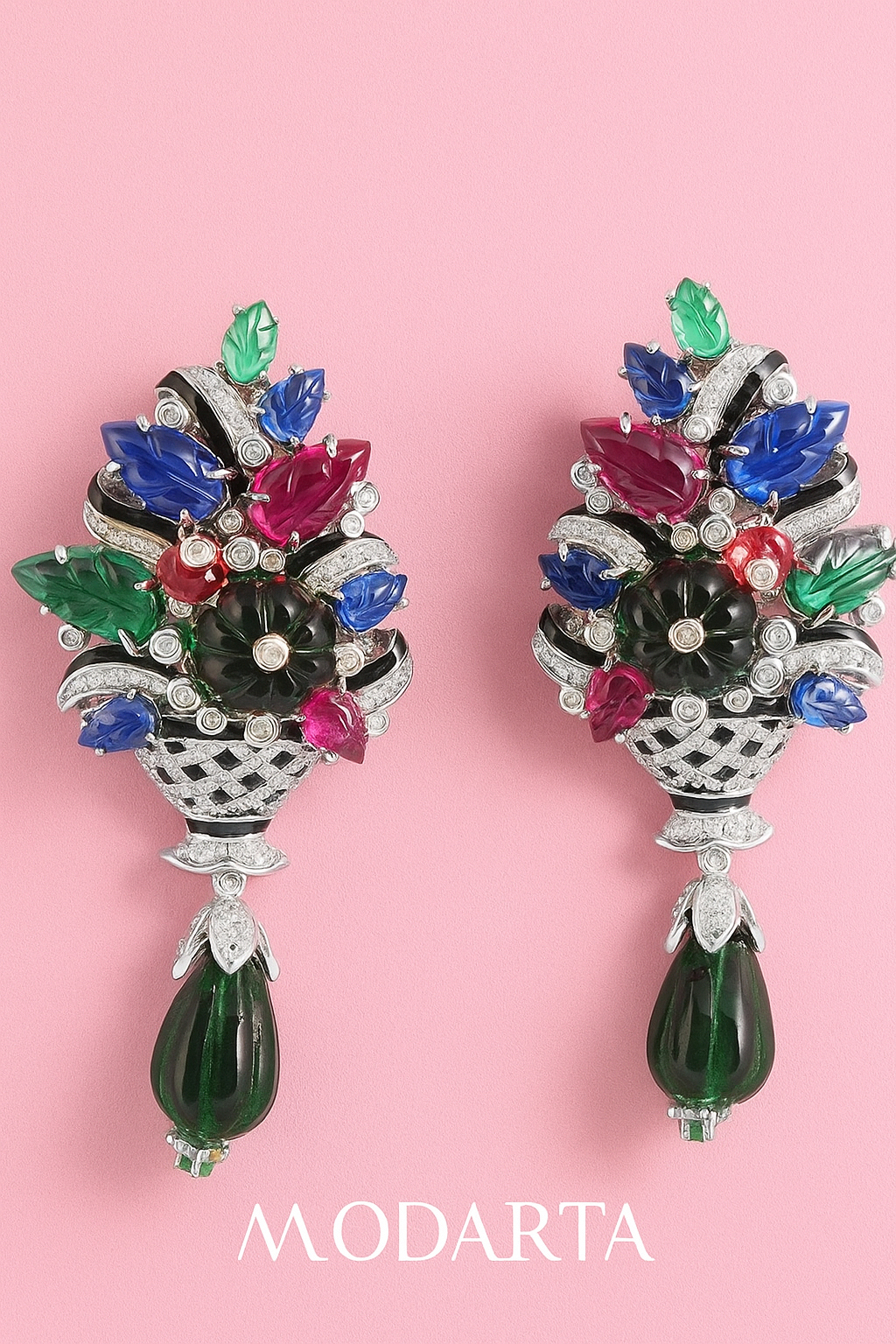 Floral Multicoloured Earrings – Artistic Statement Jewelry for Every Occasion