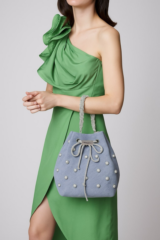 SKY BLUE DENIM BUCKET BAG