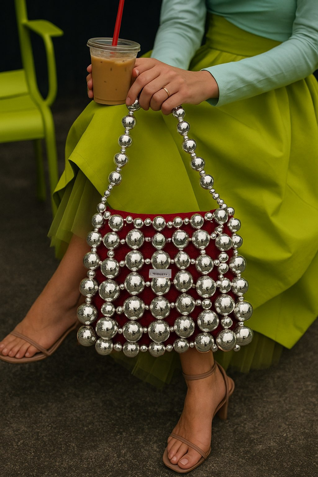 silver clutch bag METAL BAG