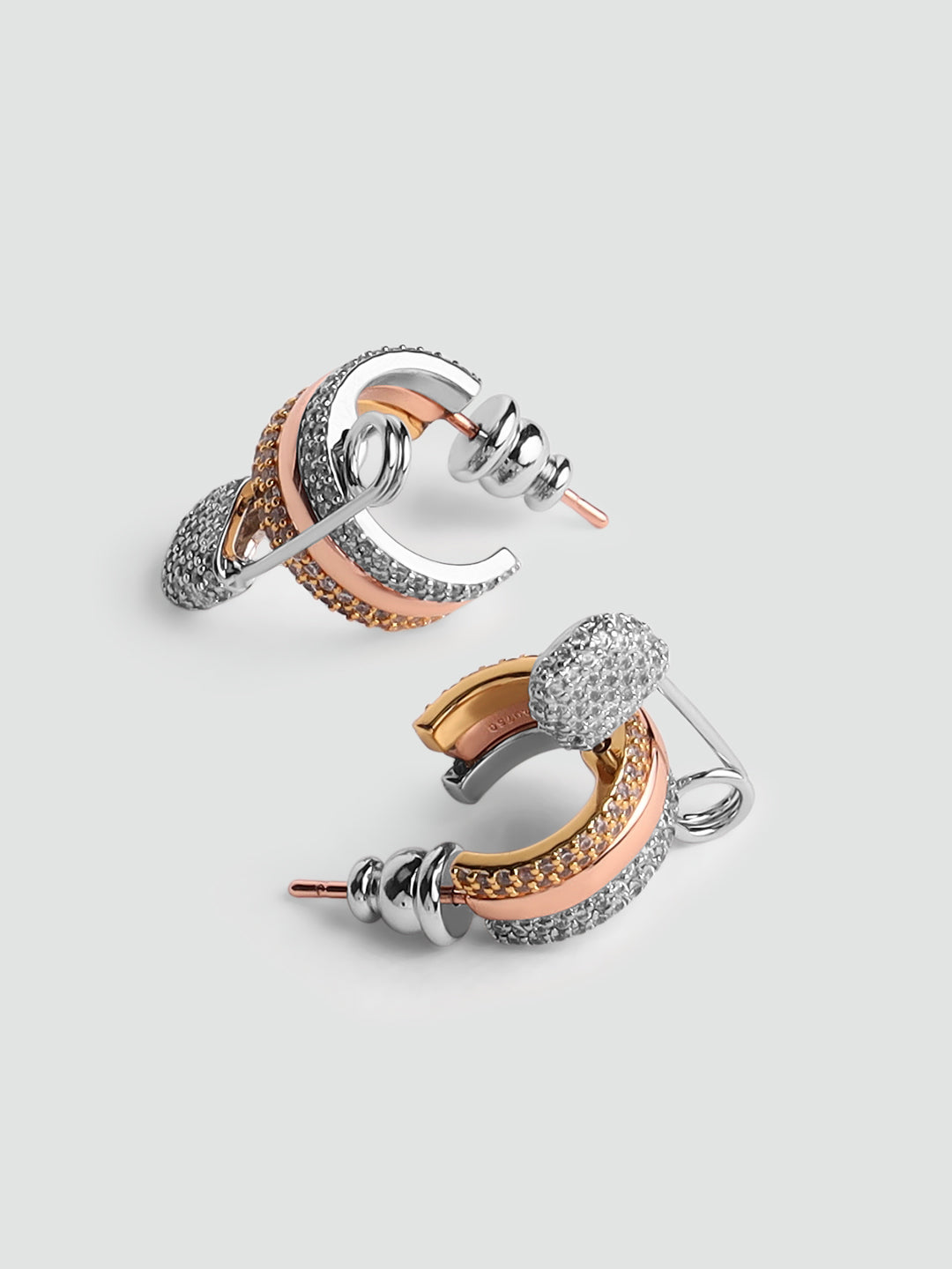 Edgy Safety Pin Hoop Earrings – Minimal Studs with Modern Flair